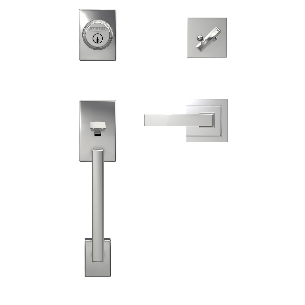 Custom Single Cylinder Handleset and Northbrook Lever with Upland Trim