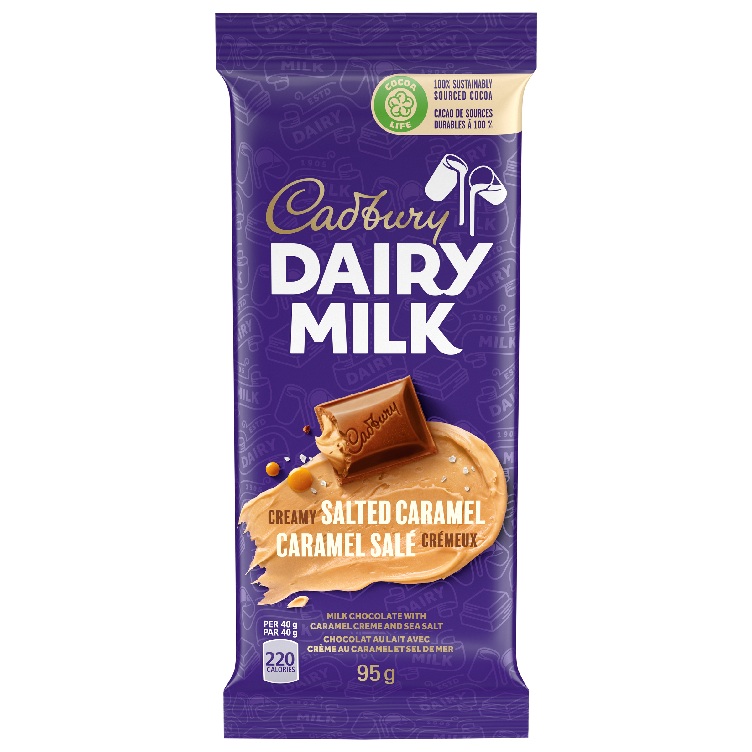 Cadbury Dairy Milk Caramel salé crémeux, 95 g-thumbnail-0