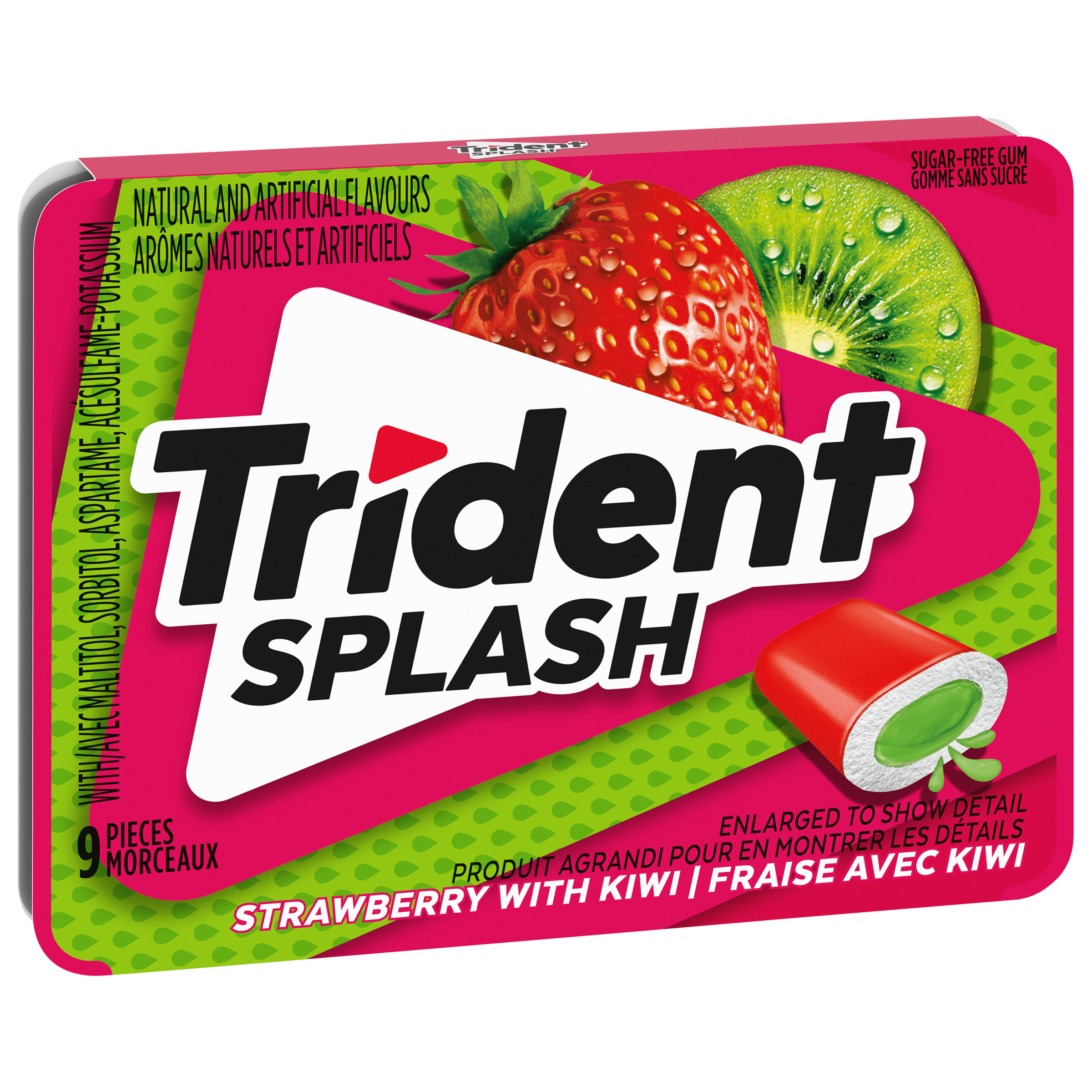 Trident Splash Sugar Free Gum, Strawberry with Lime Flavour, 9 Piece Pack-thumbnail-2