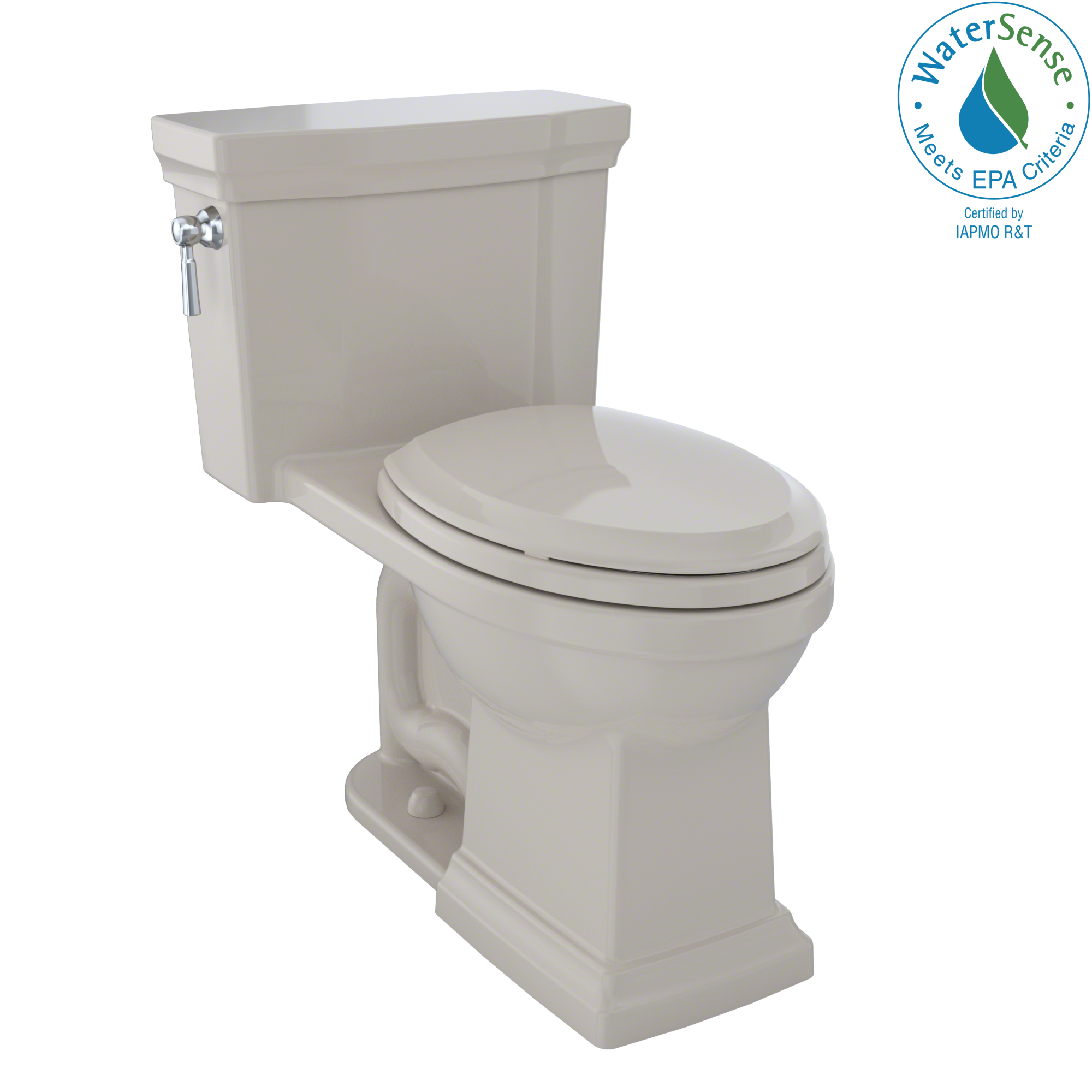 TOTO Promenade II 1G One-Piece Elongated 1.0 GPF Universal Height Toilet with CEFIONTECT, Bone, Vitreous China, MS814224CUFG#03