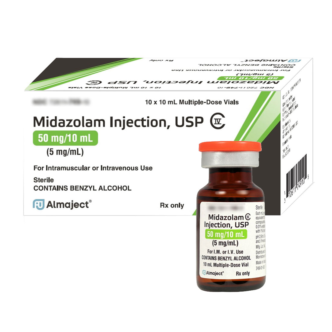 Midazolam 5mg/ml 10 ml Vial - 10/Box