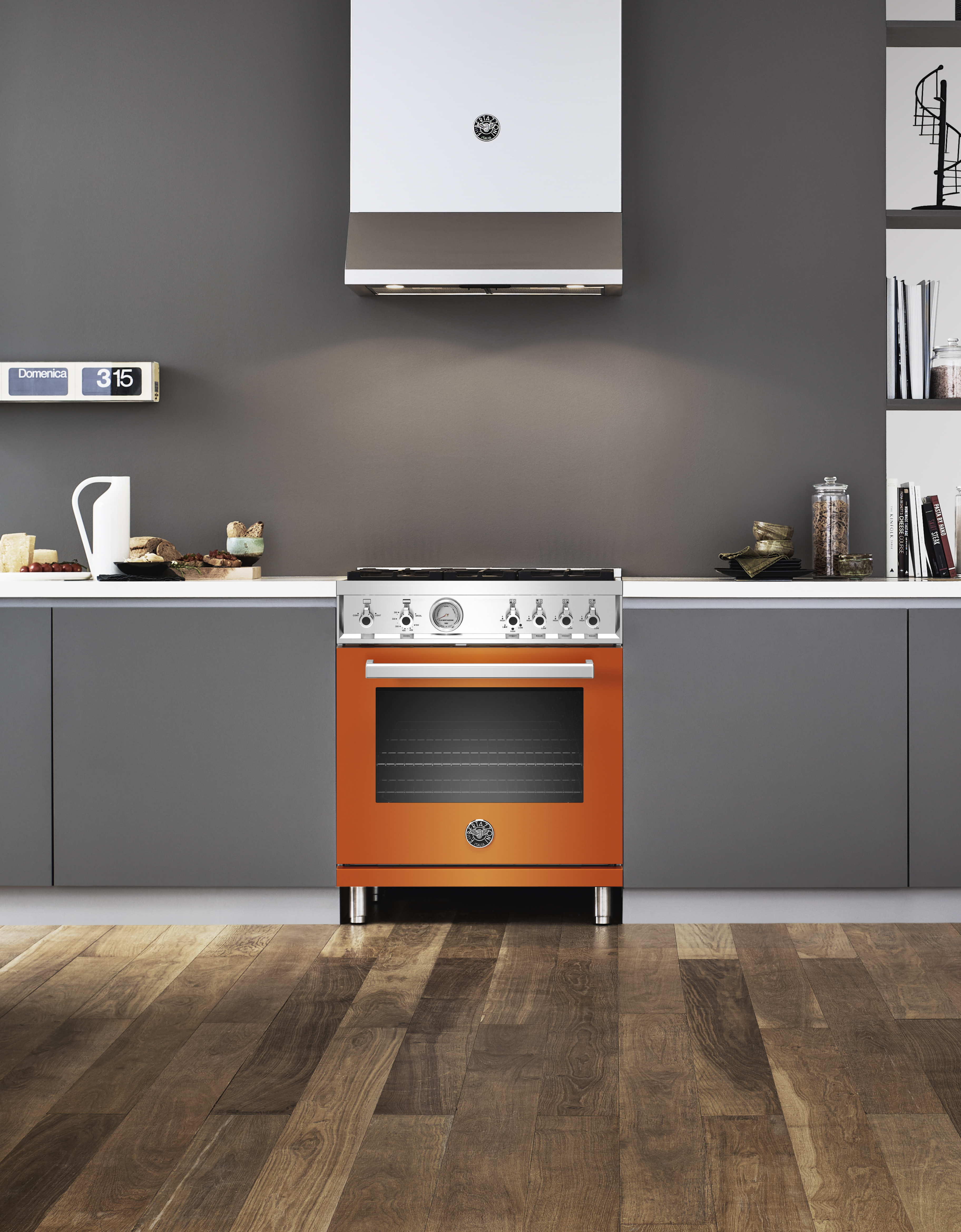 Bertazzoni 30" Professional Series range - Gas oven - 4 brass burners