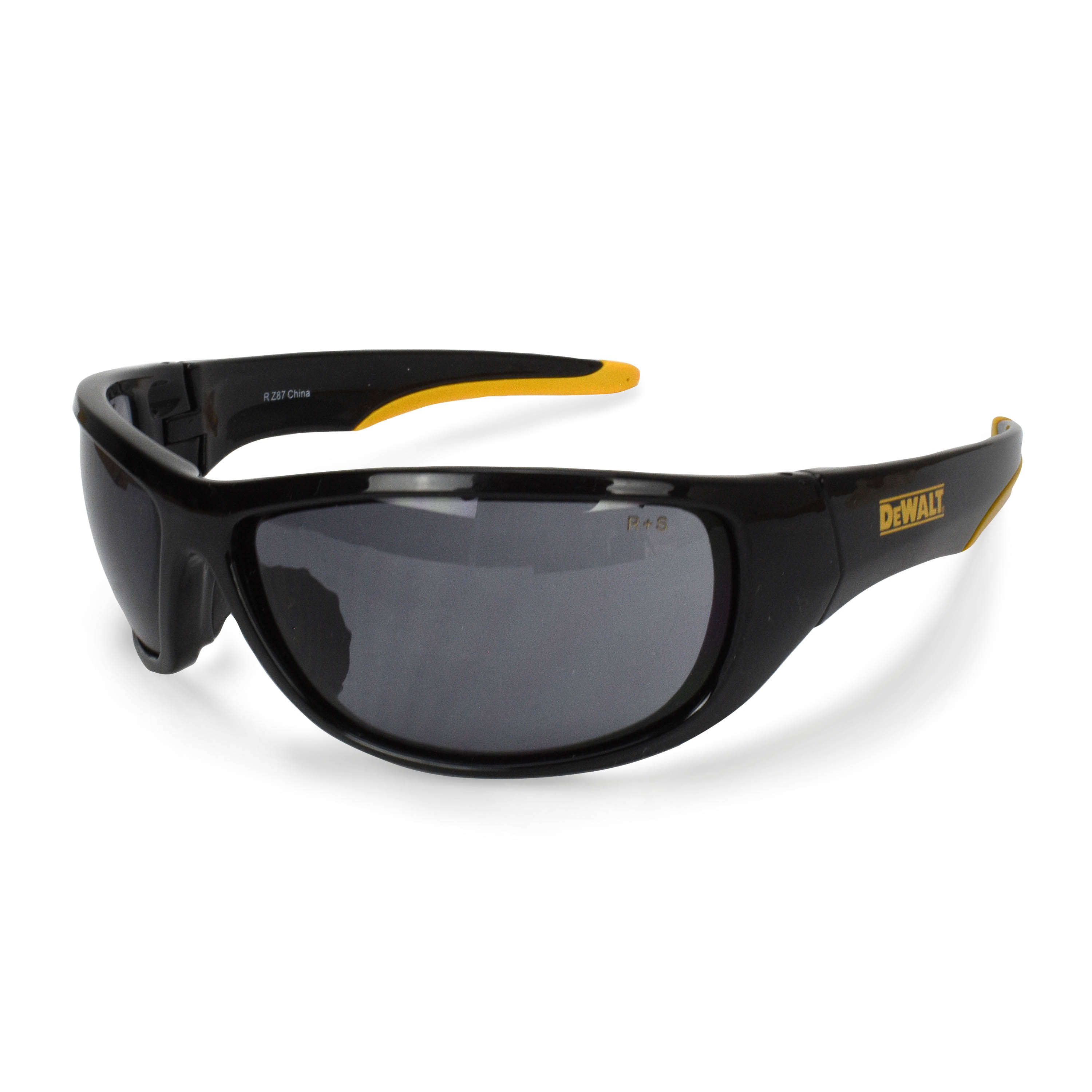 DPG94 Dominator Retail Protective Eyewear - Black/Yellow Frame - Smoke Lens