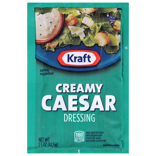  KRAFT Single Serve Signature Creamy Caesar Salad Dressing, 1.5 oz. Packets (Pack of 60) 