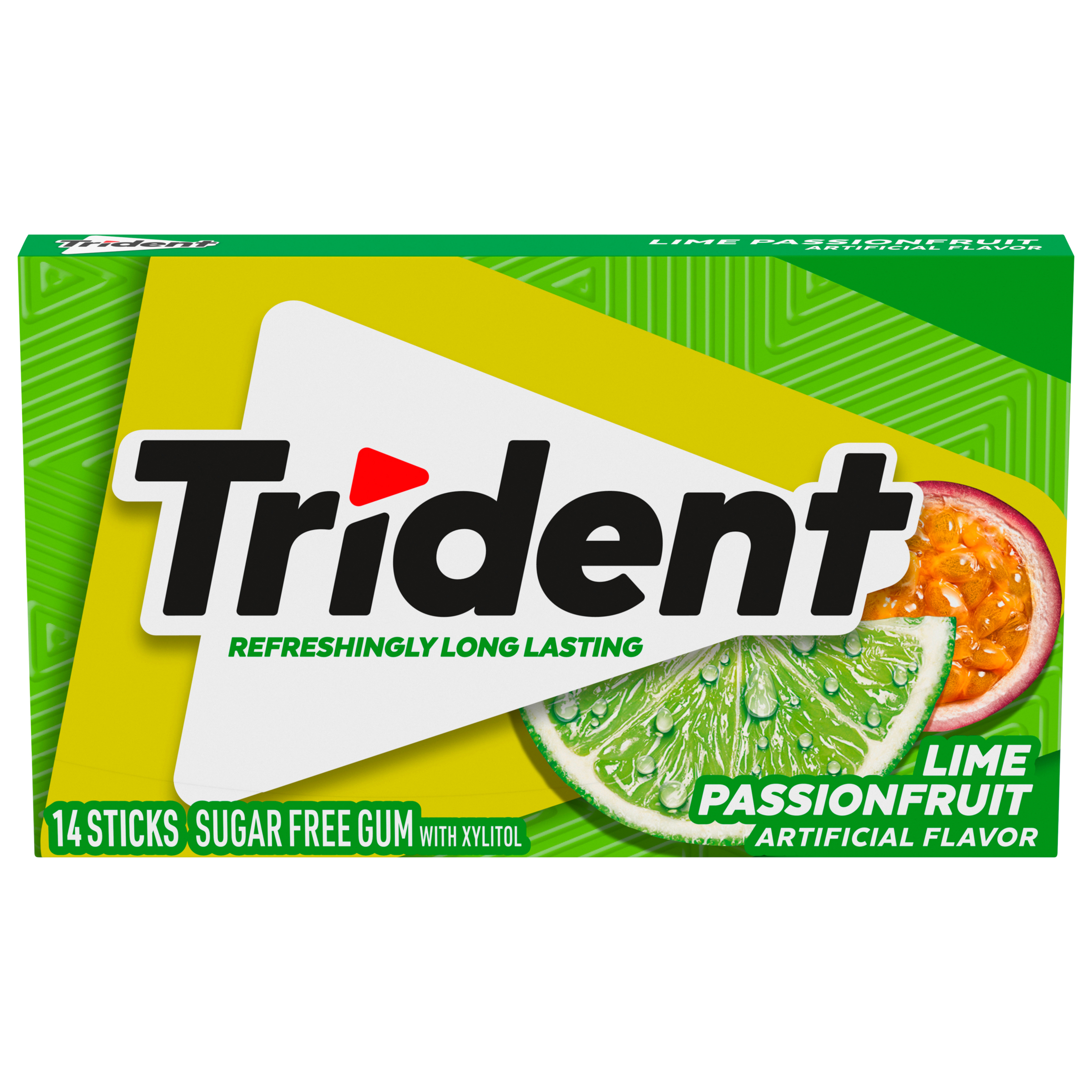 TRIDENT Lime Passion Fruit Twist Sugar Free Gum 14PCS 12x12