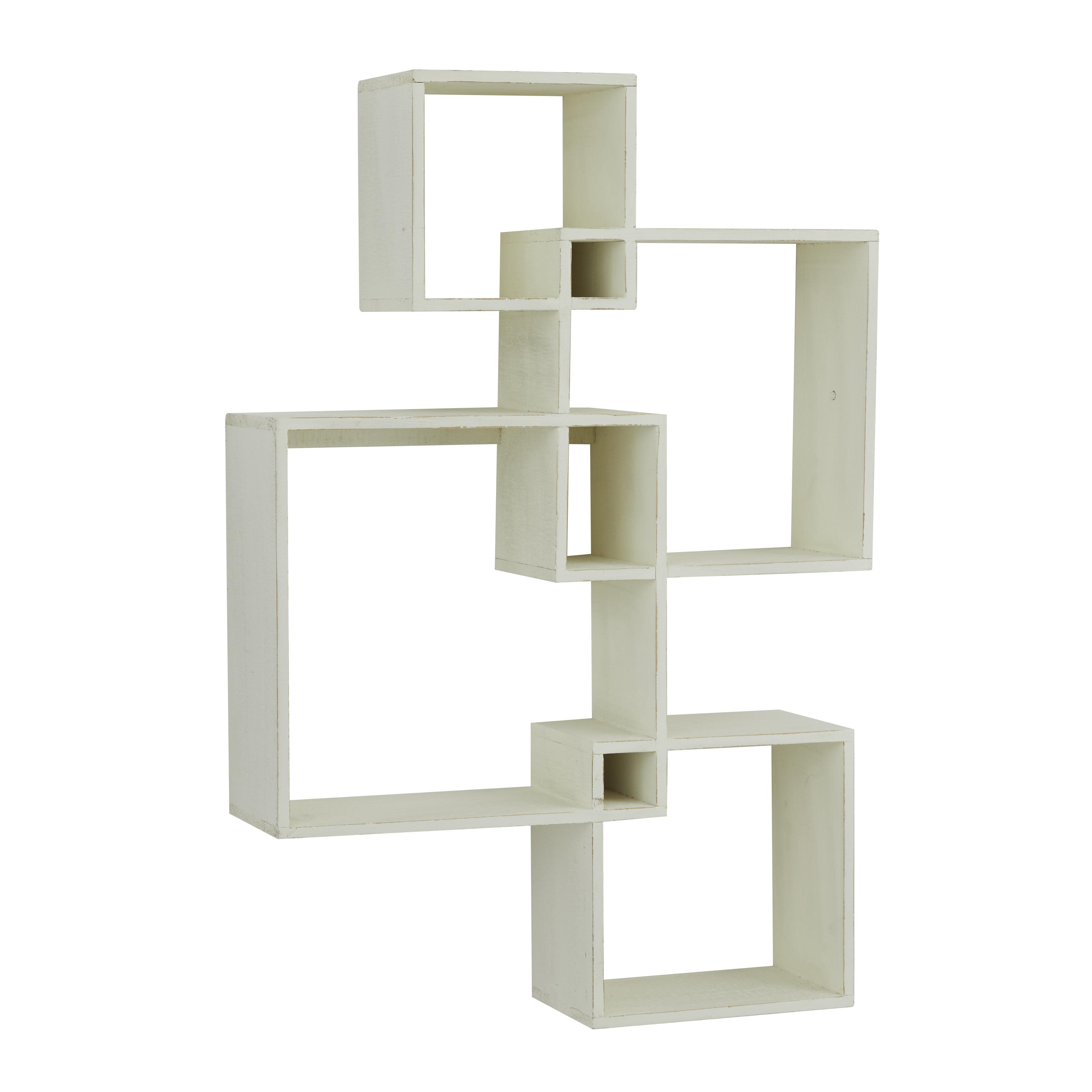 White Wood  Wall Shelf, 12" x 22" x 34"