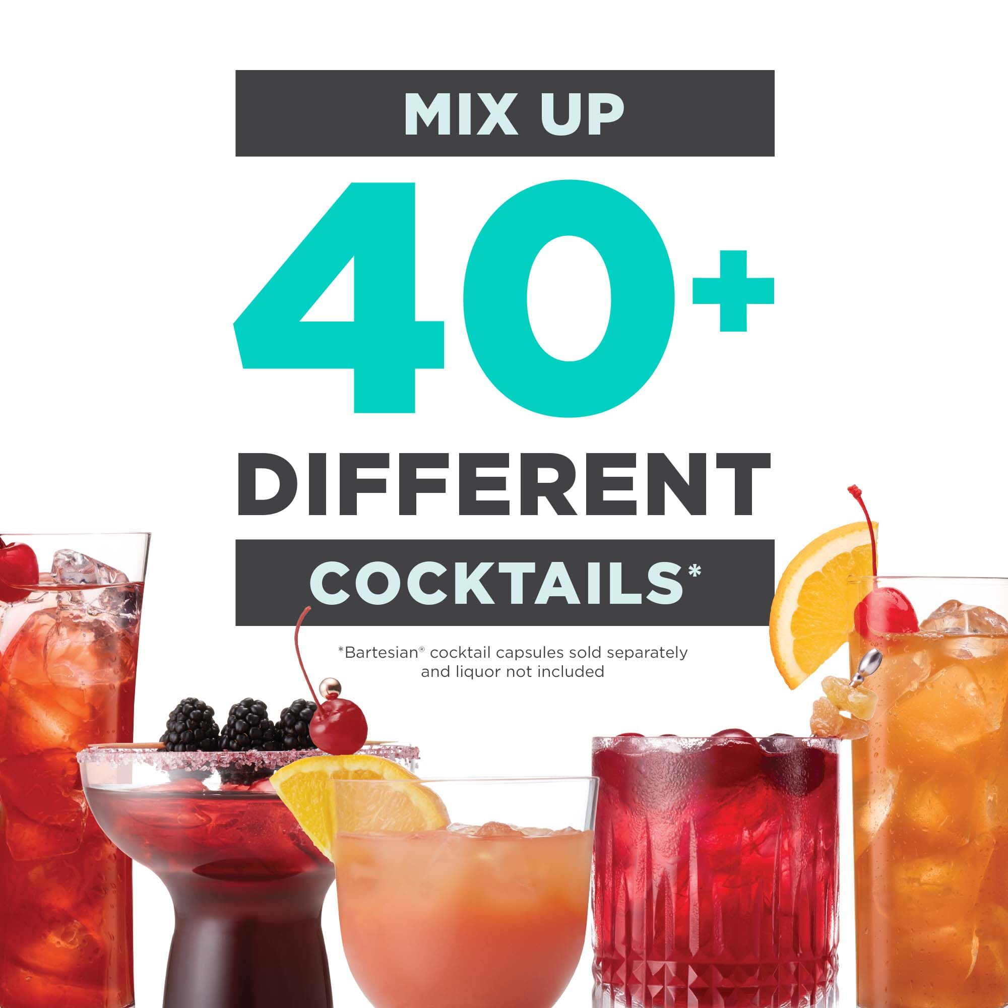 assortment of cocktails with text that reads 