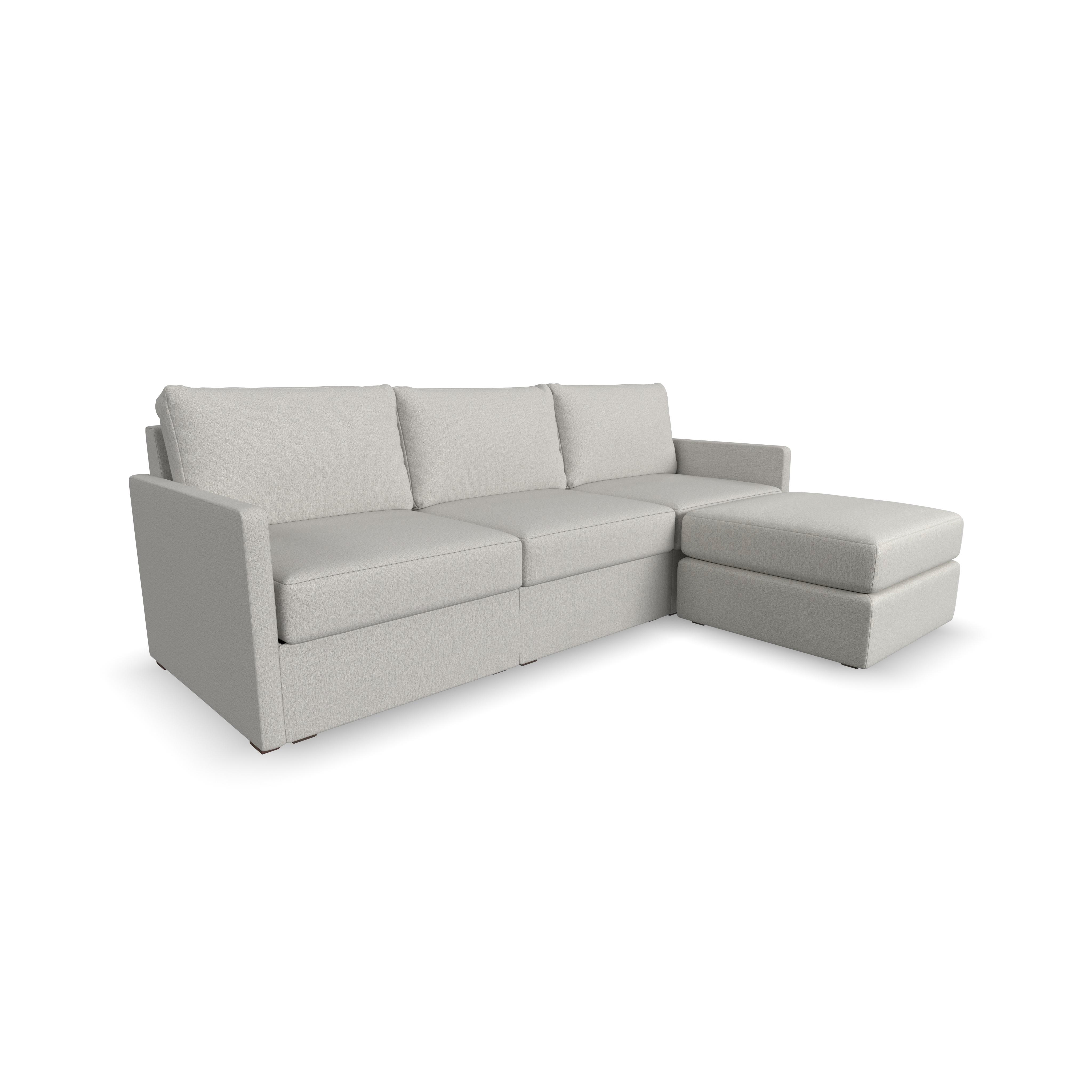Flexsteel Flex Sofa with Narrow Arm and Ottoman