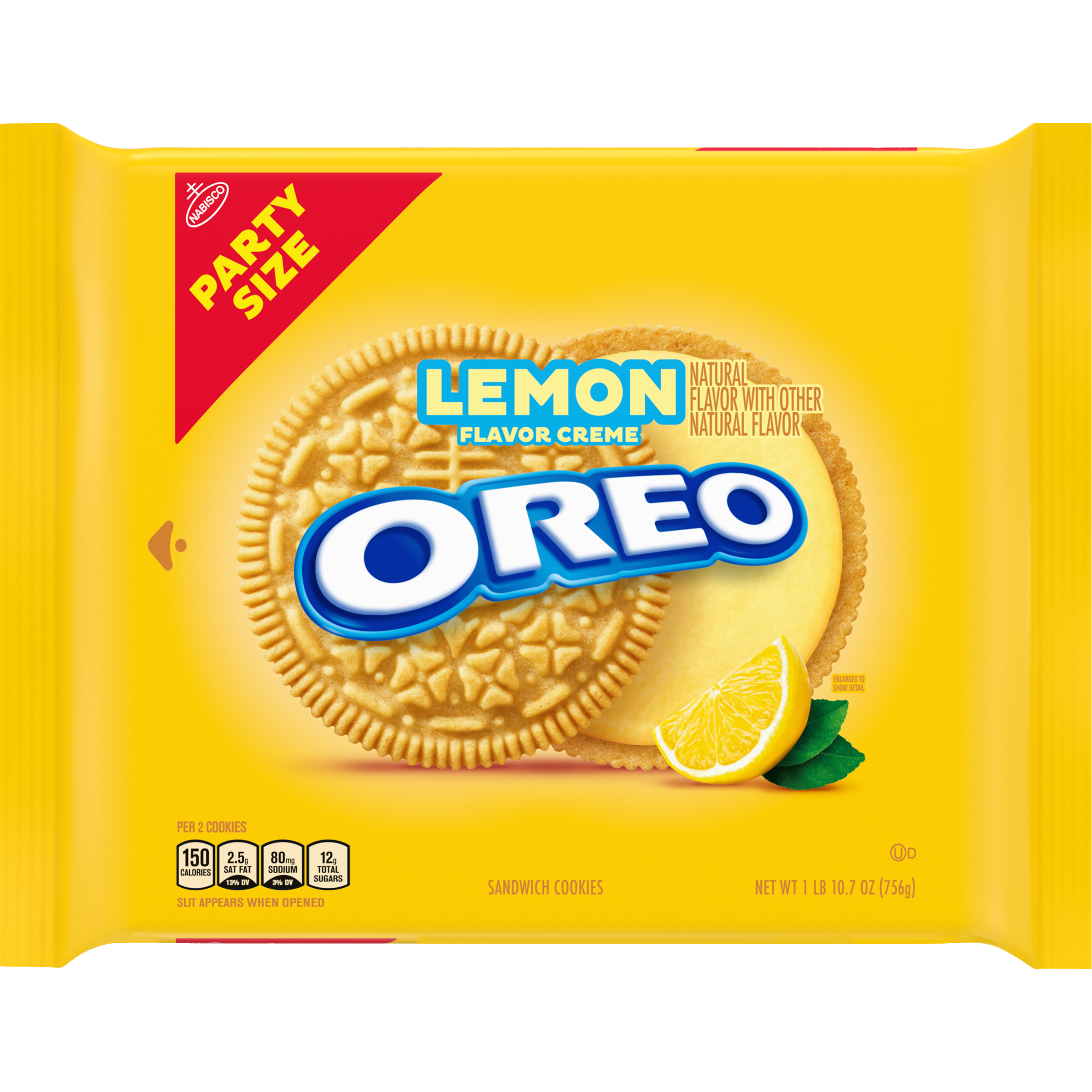 OREO Lemon Creme Sandwich Cookies, Party Size, 26.7 oz-thumbnail-1