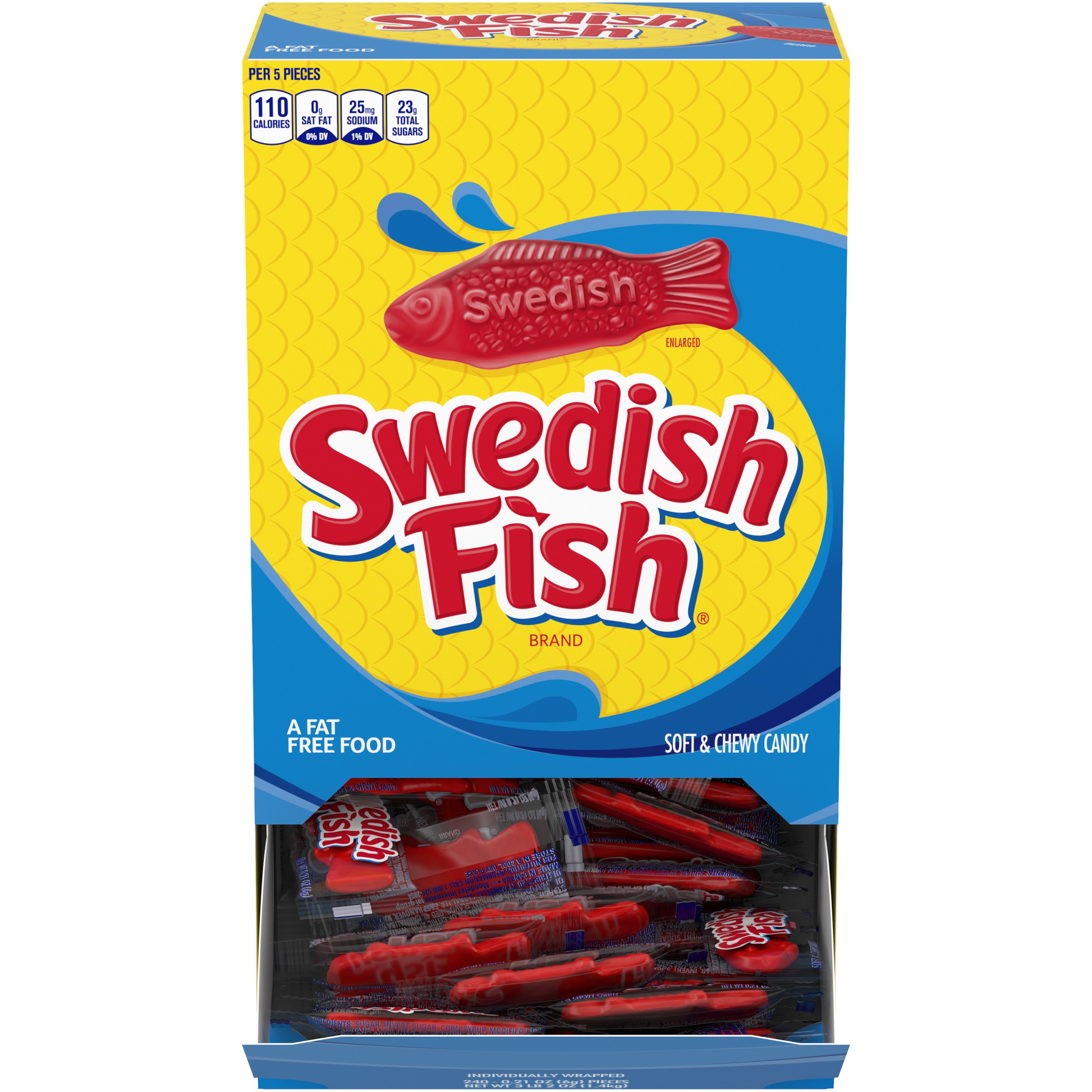 SWEDISH FISH Individually Wrapped Soft & Chewy Candy, 240 Count Box