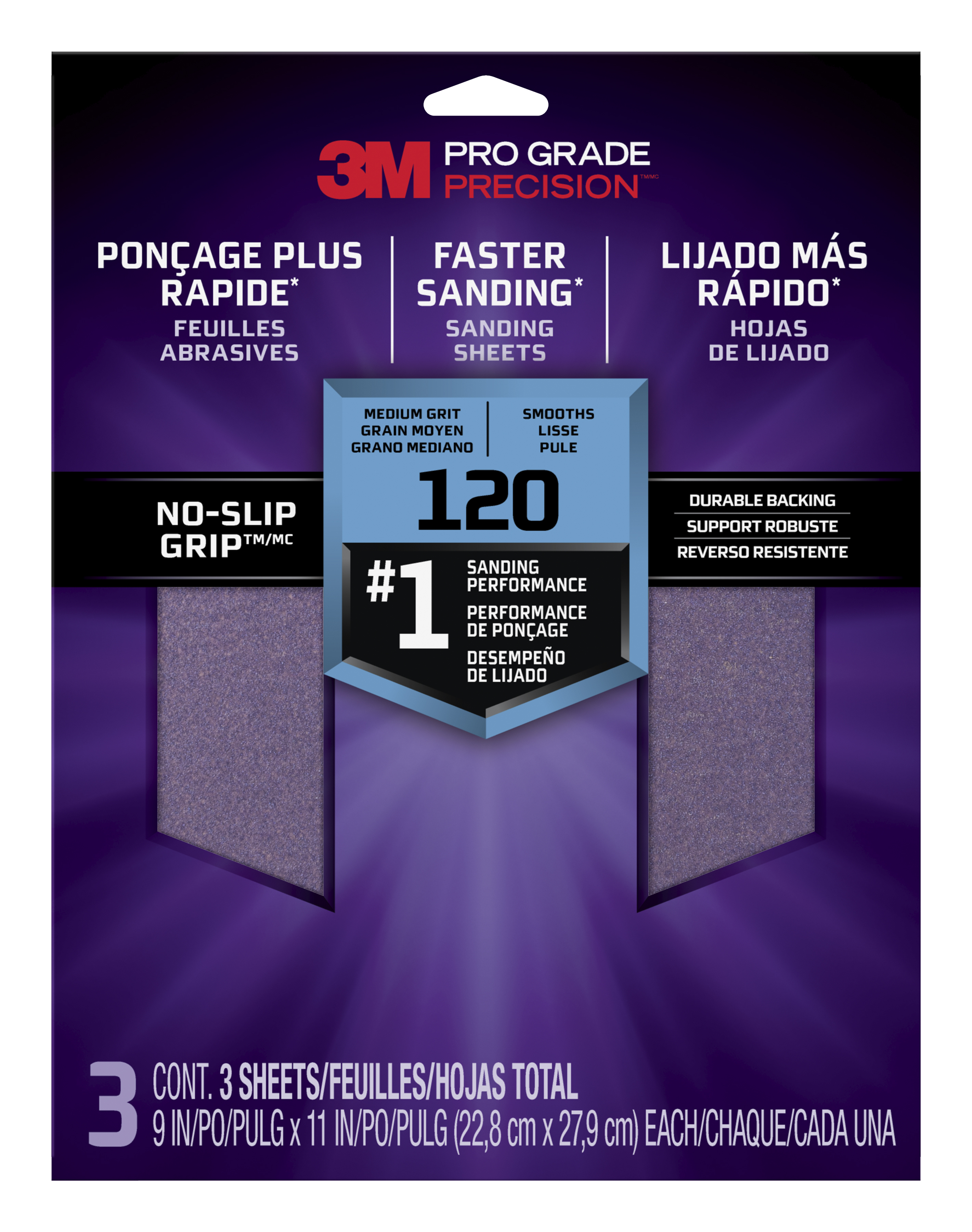 3M PRO GRADE N/SLIP 120 3PK 26120TRI-3