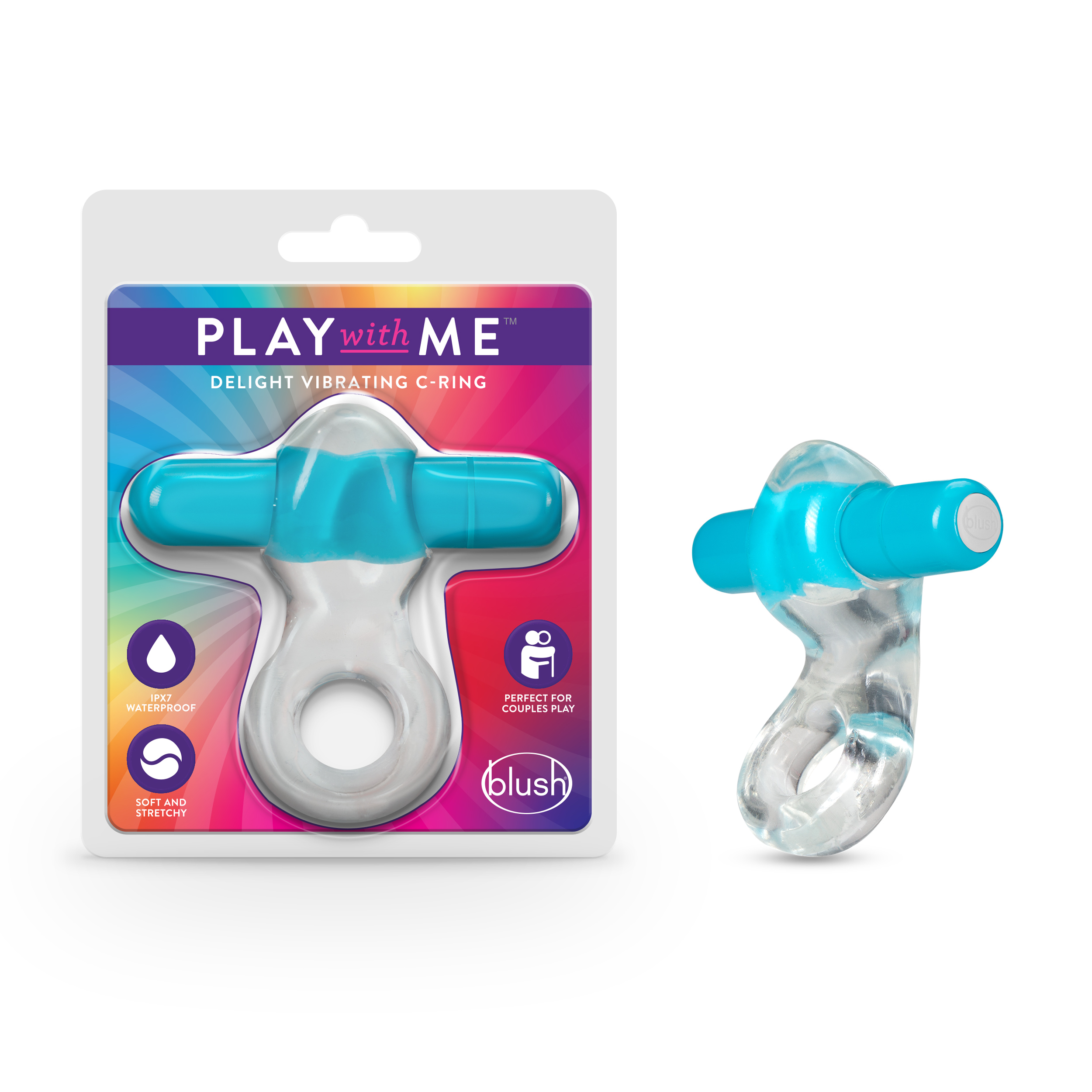 Blush Play With Me? / Delight: Blue Vibrating Penis Ring