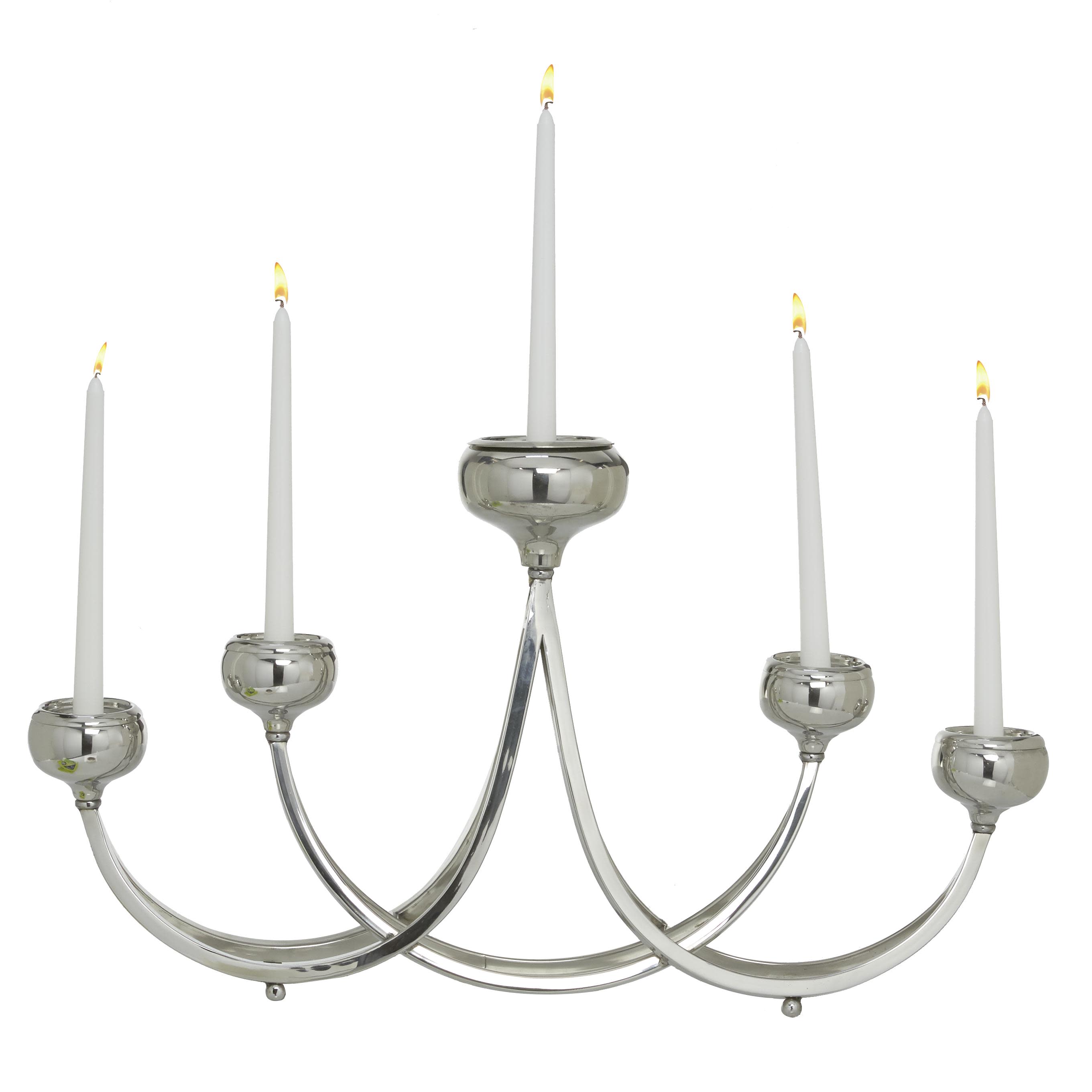 ( set 2) Silver Stainless Steel Metal  Decorative Candelabra, 28" x 5" x 15"