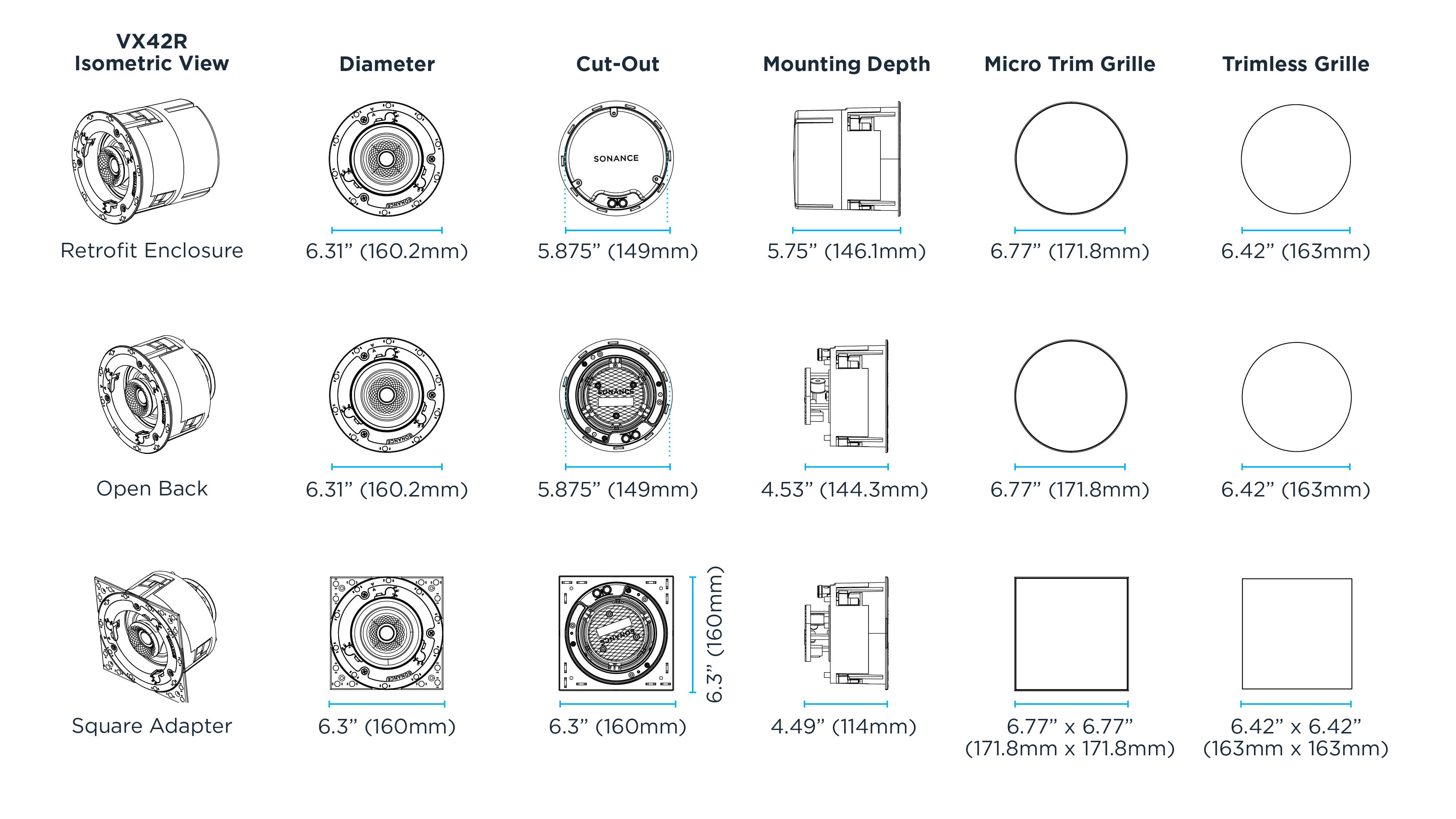 VX42R Dimensional Drawings