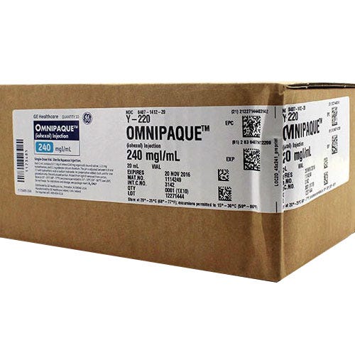 Omnipaque™ 240mg/ml 20ml Single Dose Glass Vial - 10/Box