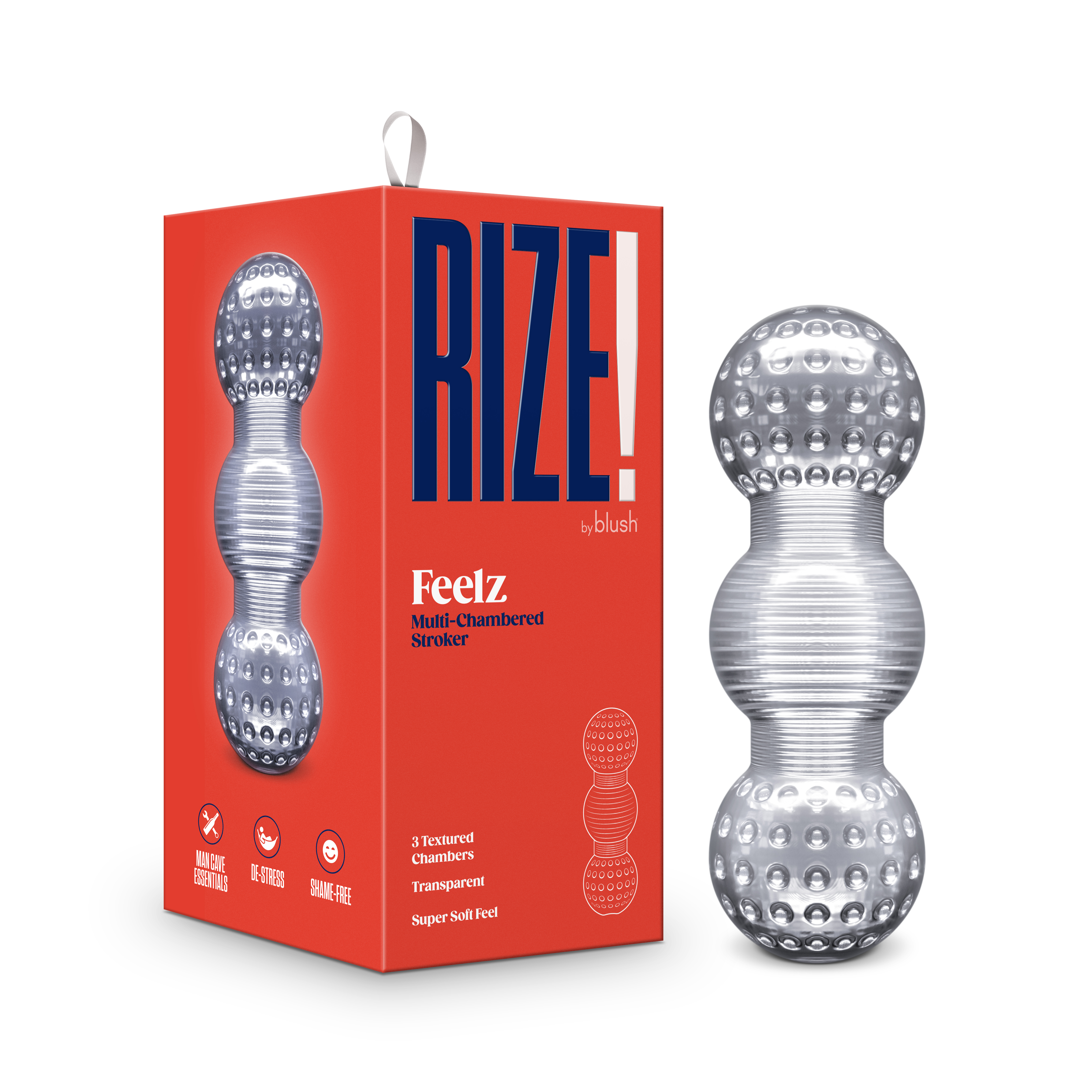 Blush Rize Feelz Multi-Textured Chamber Clear Stroker