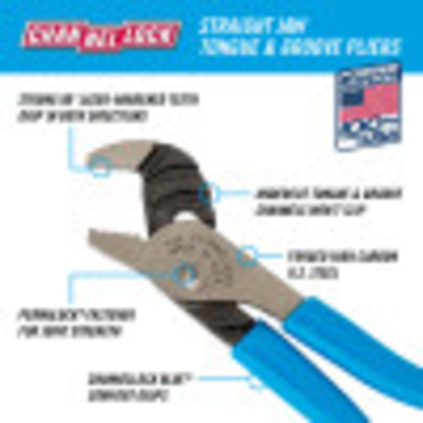 Inch Straight Jaw Tongue Groove Pliers Channellock Inc