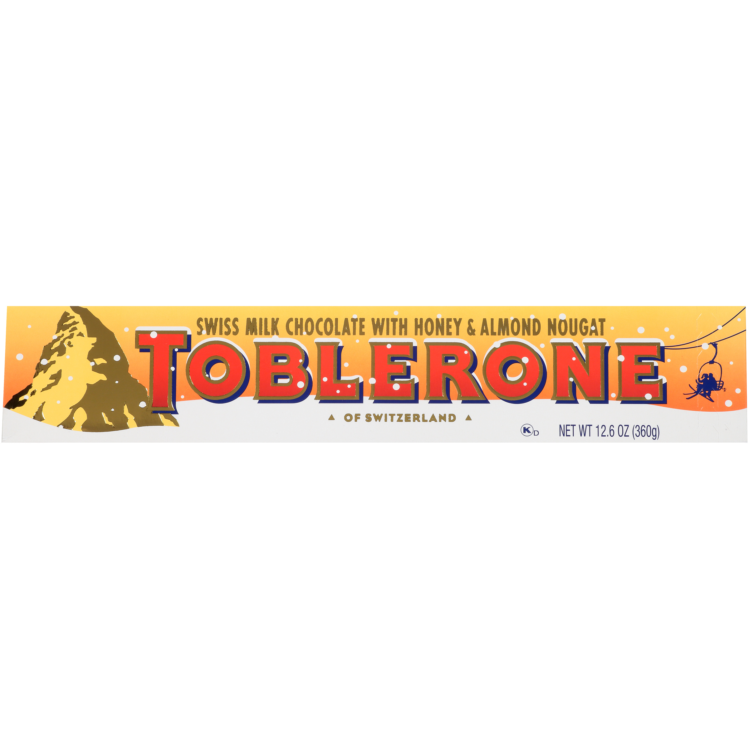Toblerone Swiss Milk Chocolate with Honey & Almond Nougat, Holiday Chocolate Candy, 10 - 12.6 oz Bars-thumbnail-1