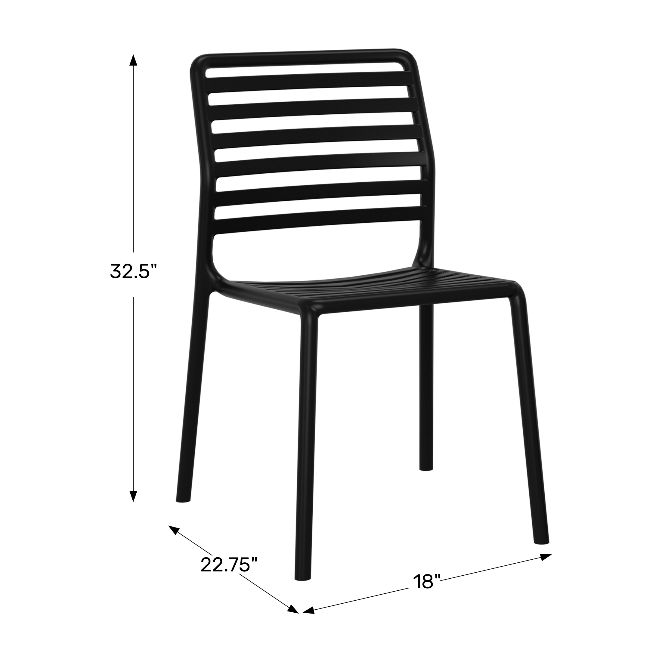 Outdoor Stackable Polypropylene Plastic Resin Dining Side Chairs (Set of 2)WWT Spec Image