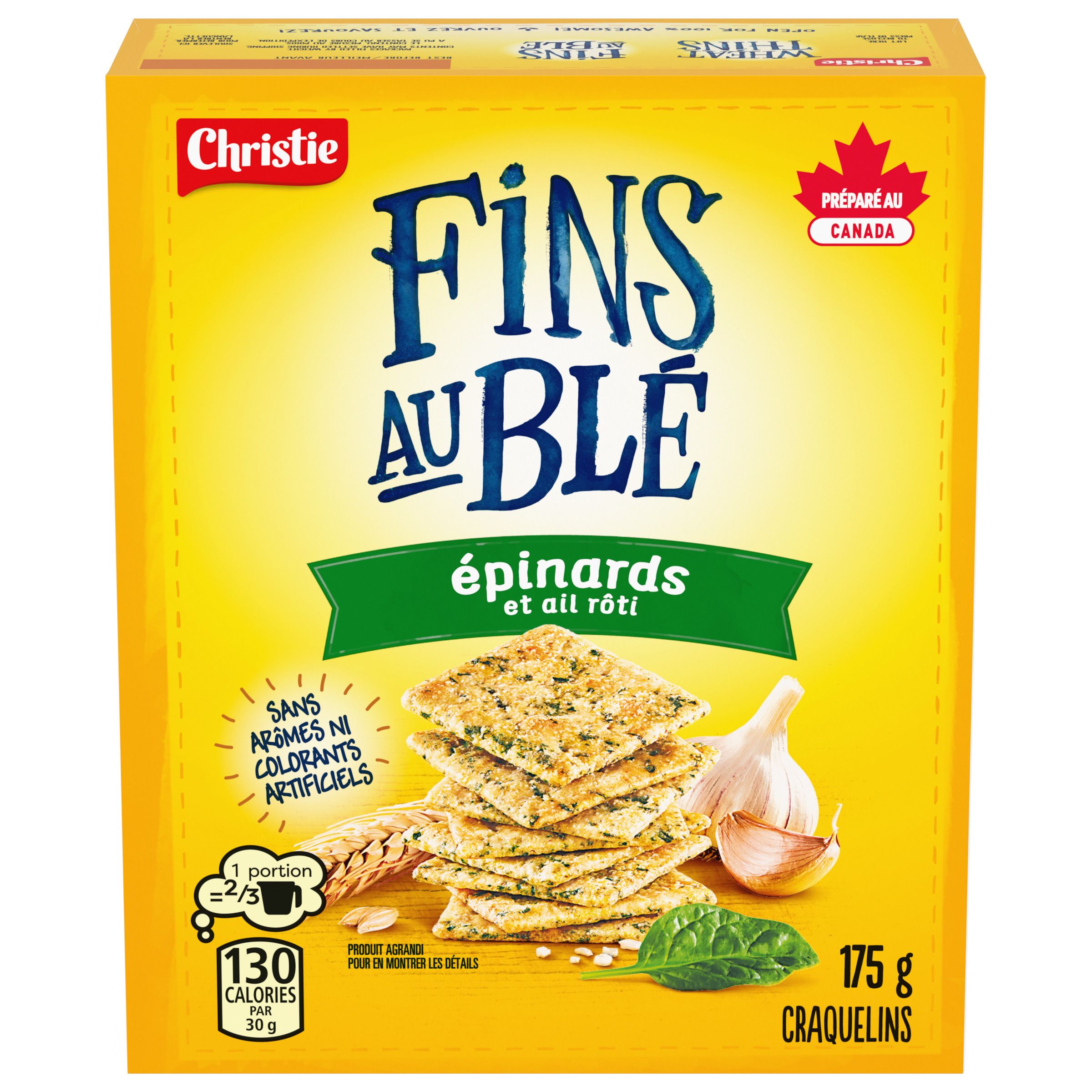 Craquelins FINS AU BLÉ Épinards et ail rôti 175 g-1