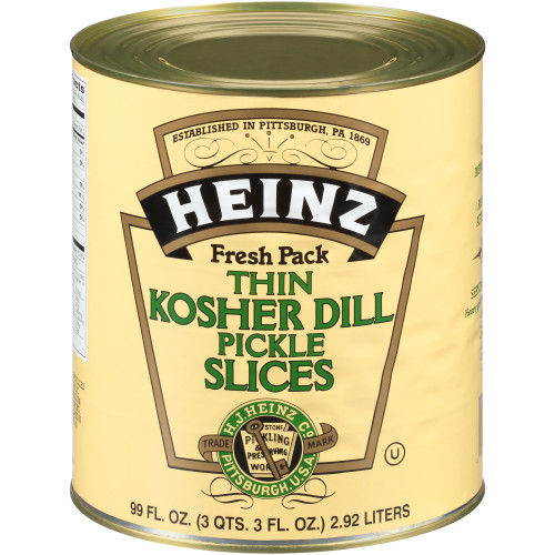  HEINZ Thin Kosher Dill Pickles #10 Can, 99 fl. oz. (Pack of 6) 
