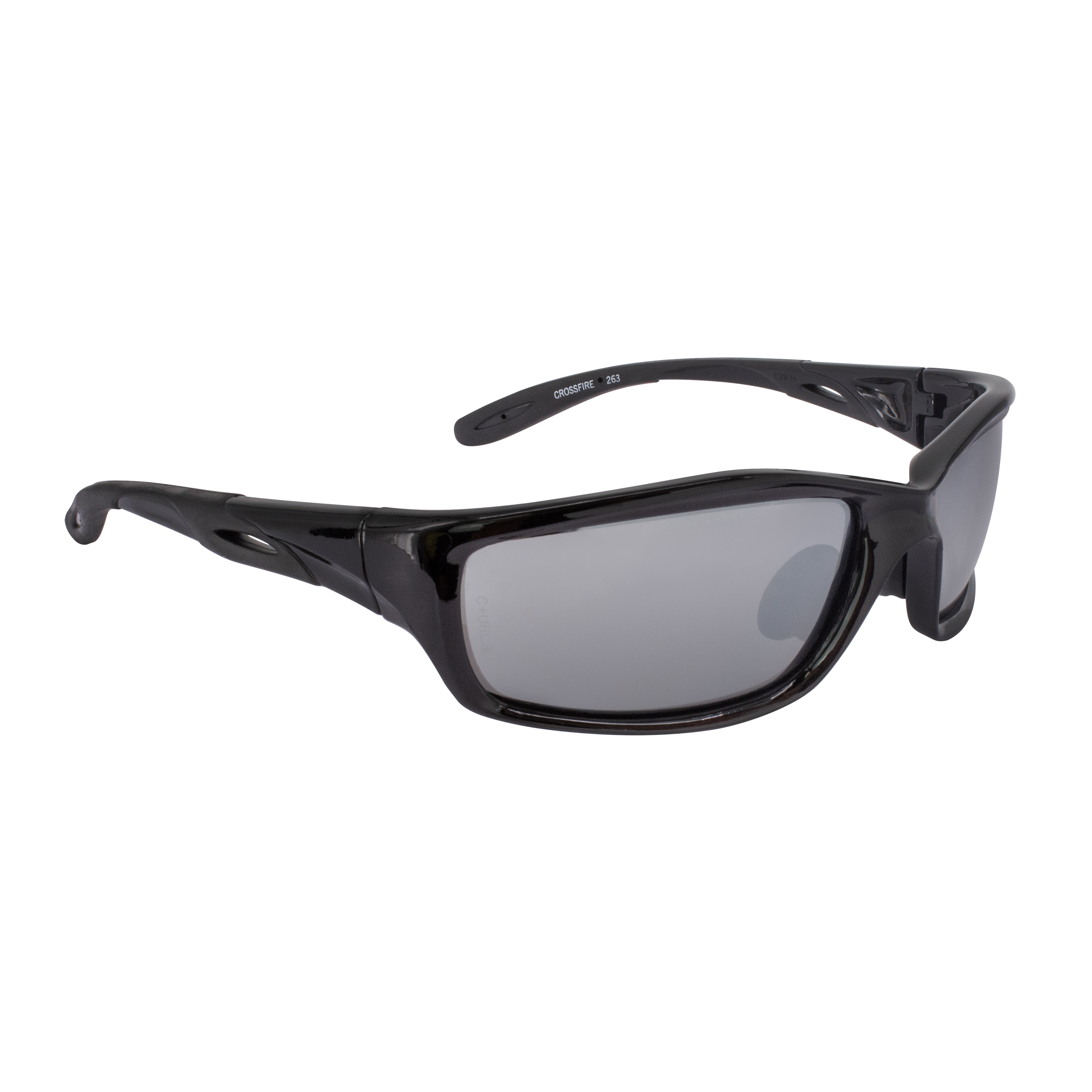 Infinity Premium Safety Eyewear - Shiny Black Frame - Silver Mirror Lens