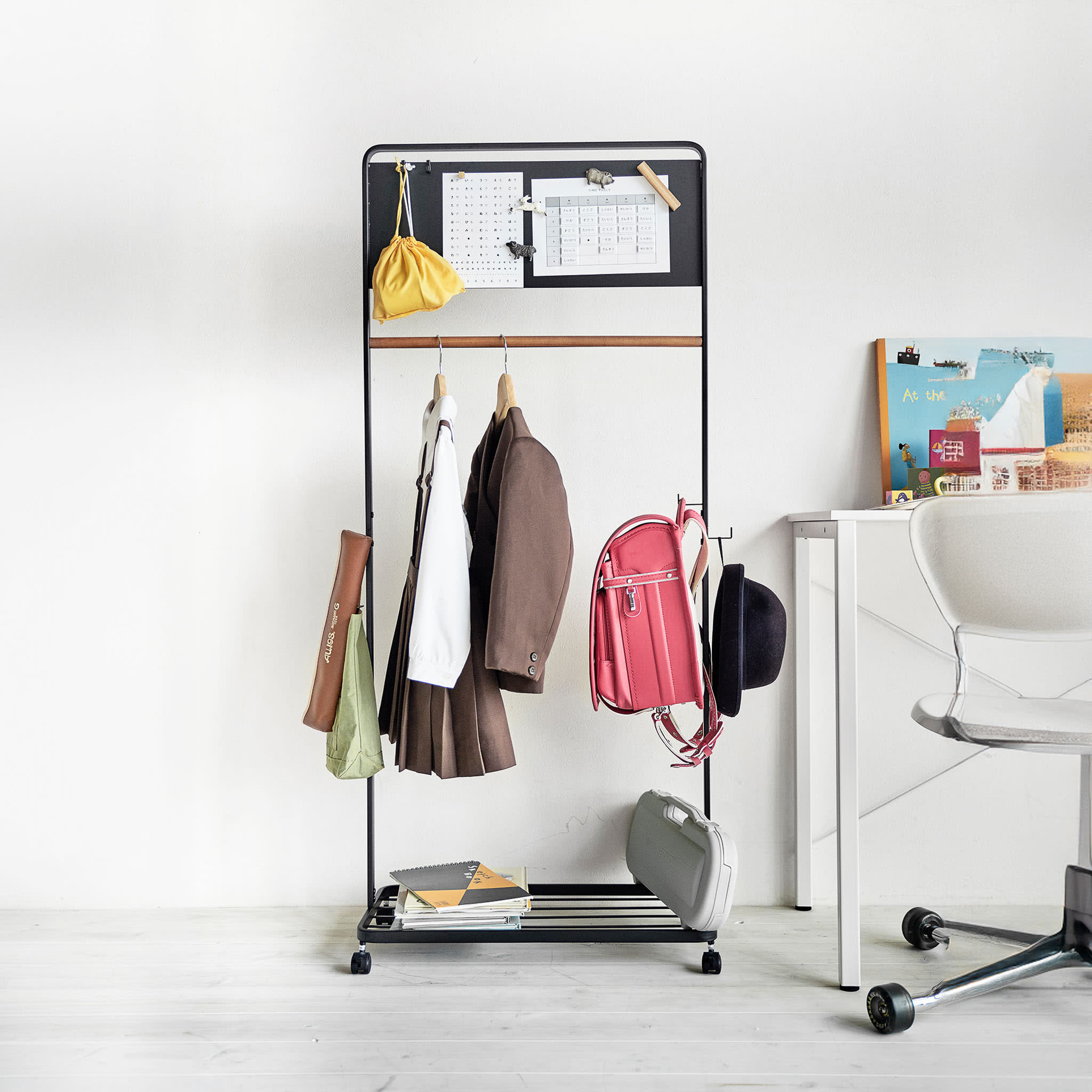 Kids Coat Rack with Panel : Plenty of Storage Space