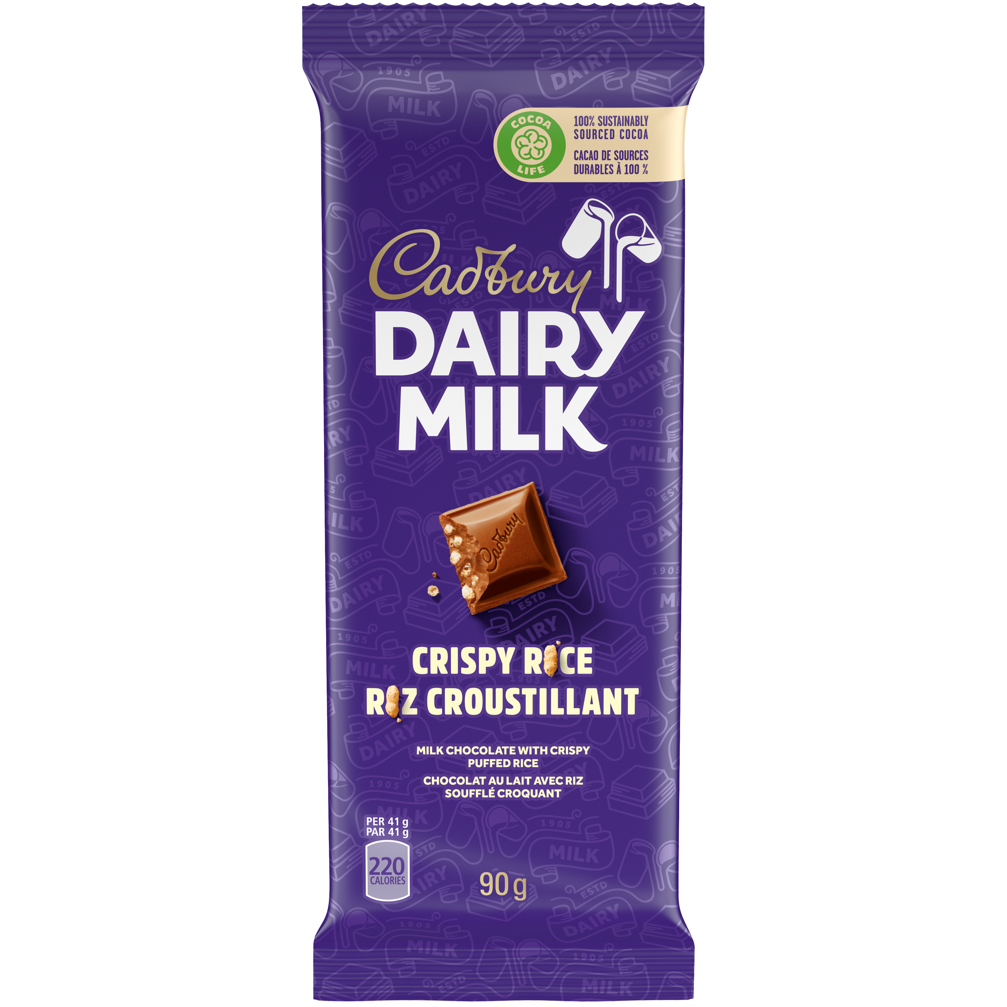 Cadbury Dairy Milk Crispy Rice Chocolate Bar, 90 G-thumbnail-0