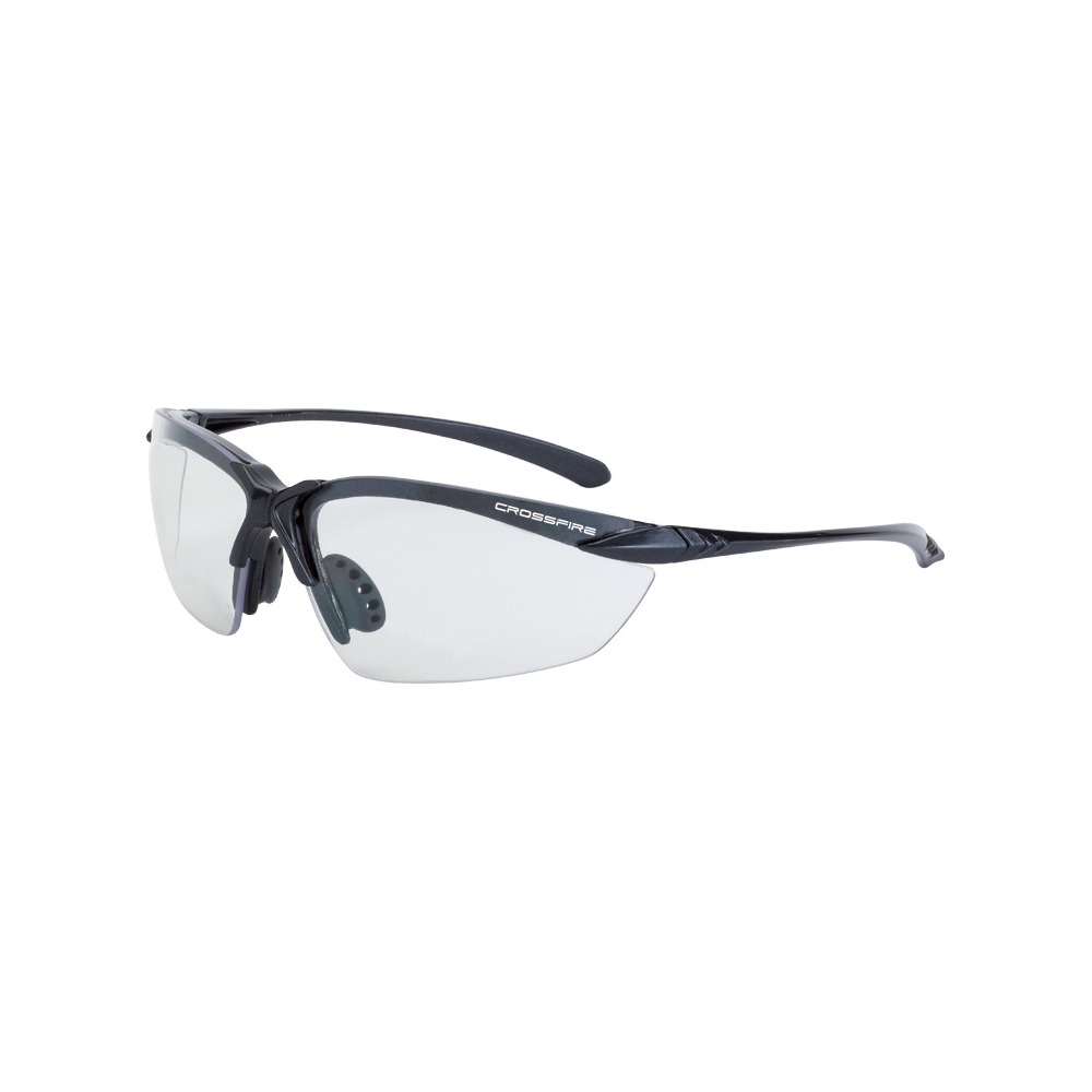 Sniper Premium Safety Eyewear - Shiny Pearl Gray Frame - Indoor/Outdoor Lens