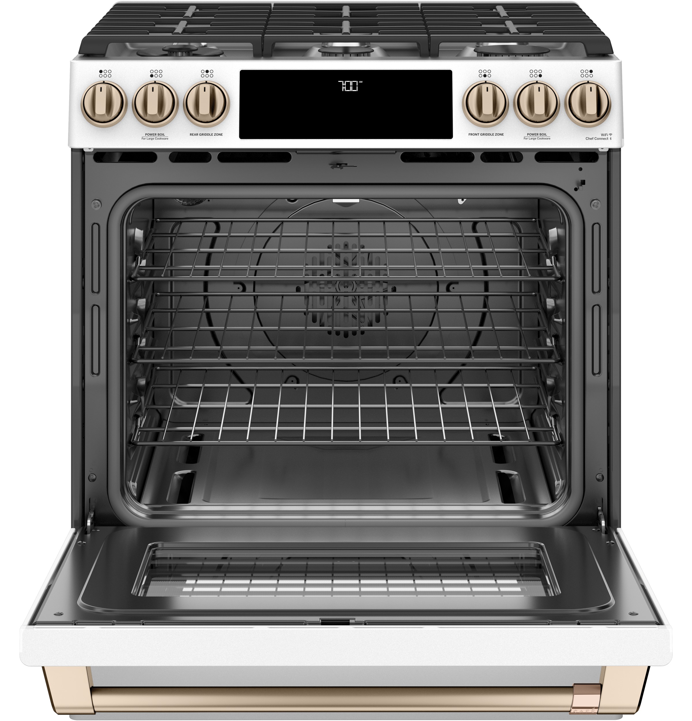 30" S/I — Gas RG — 6 Burners — Slf Cln w/ Stm Cln Opt — Cast Iron Griddle — Sgl Oven w/ Storage Drwr — True European Conv — ADA Compliant — Connectable via built-in WiFi view 2
