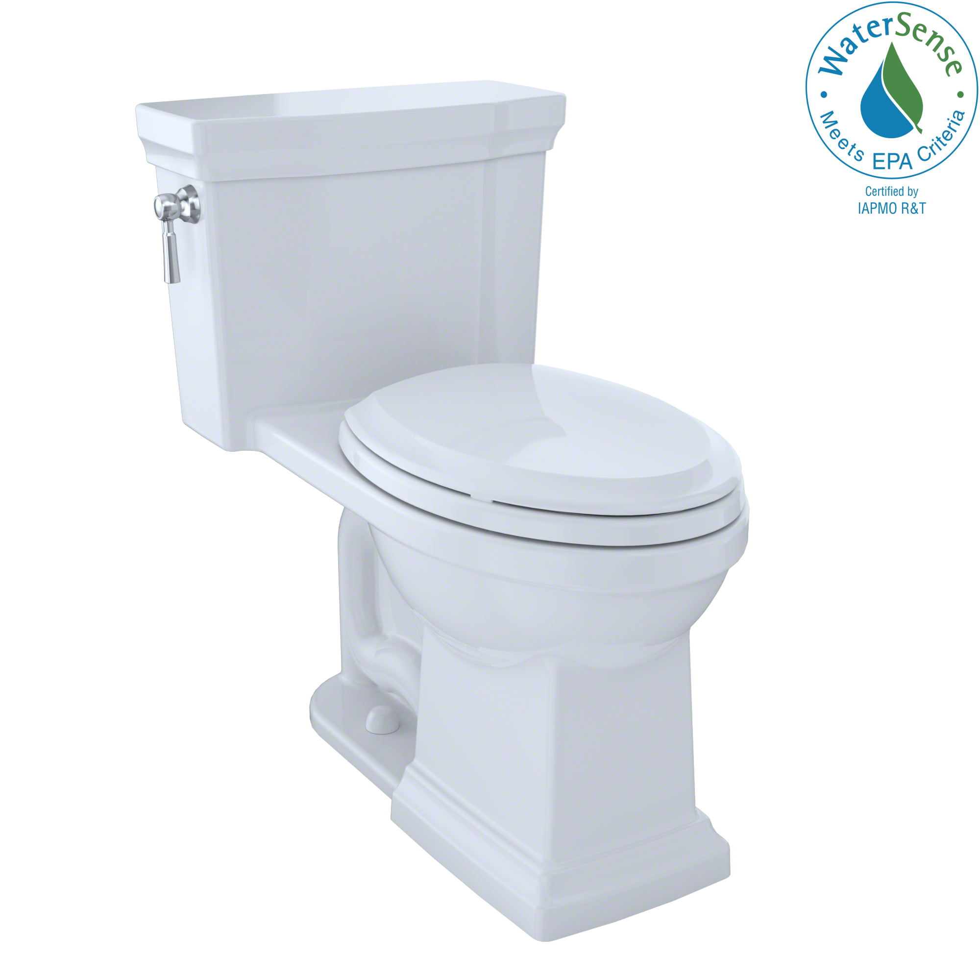 TOTO Promenade II 1G One-Piece Elongated 1.0 GPF Universal Height Toilet with CEFIONTECT, Cotton White, Vitreous China, MS814224CUFG#01