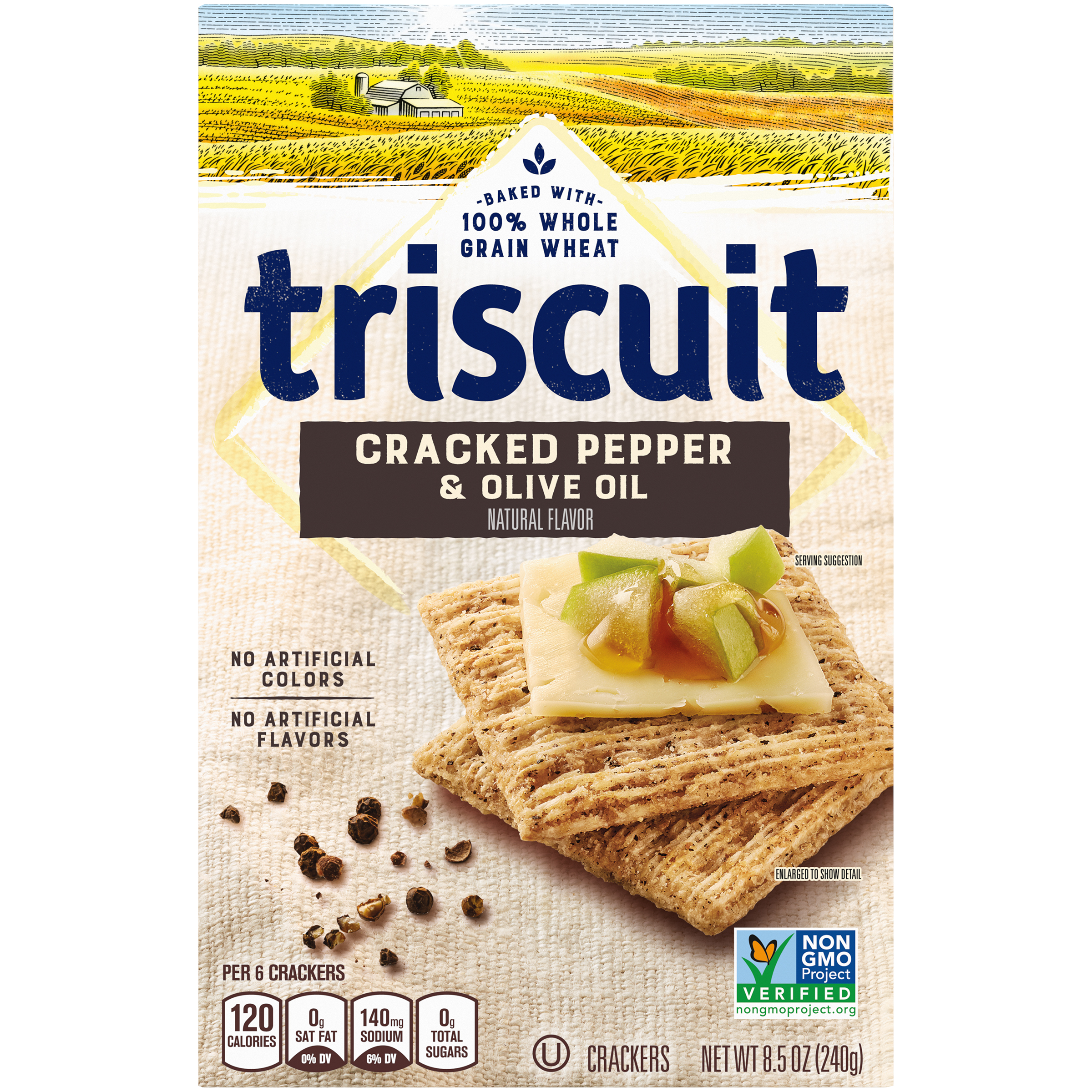 Triscuit Cracked Pepper & Olive Oil Whole Grain Wheat Crackers, 8.5 oz-2