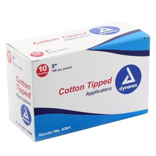 Cotton Tipped Applicators Non-Sterile 3" - 100/pk, 10pks/Box