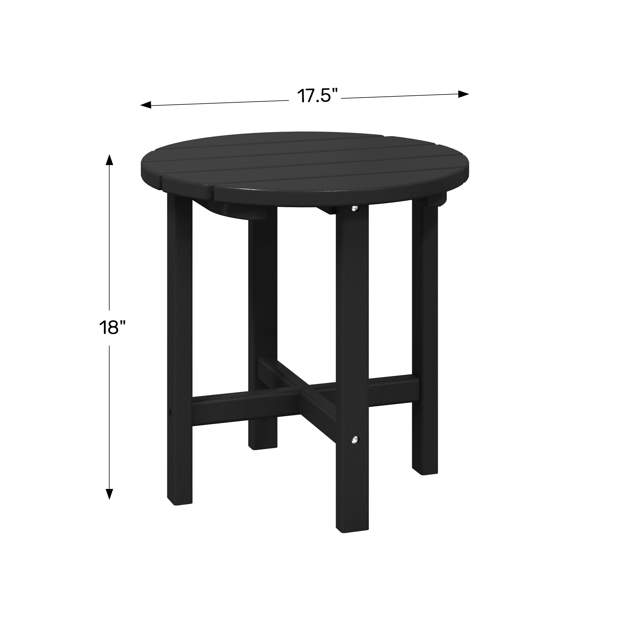 Portside Patio Adirondack Round Outdoor Side Table WWT Spec Image