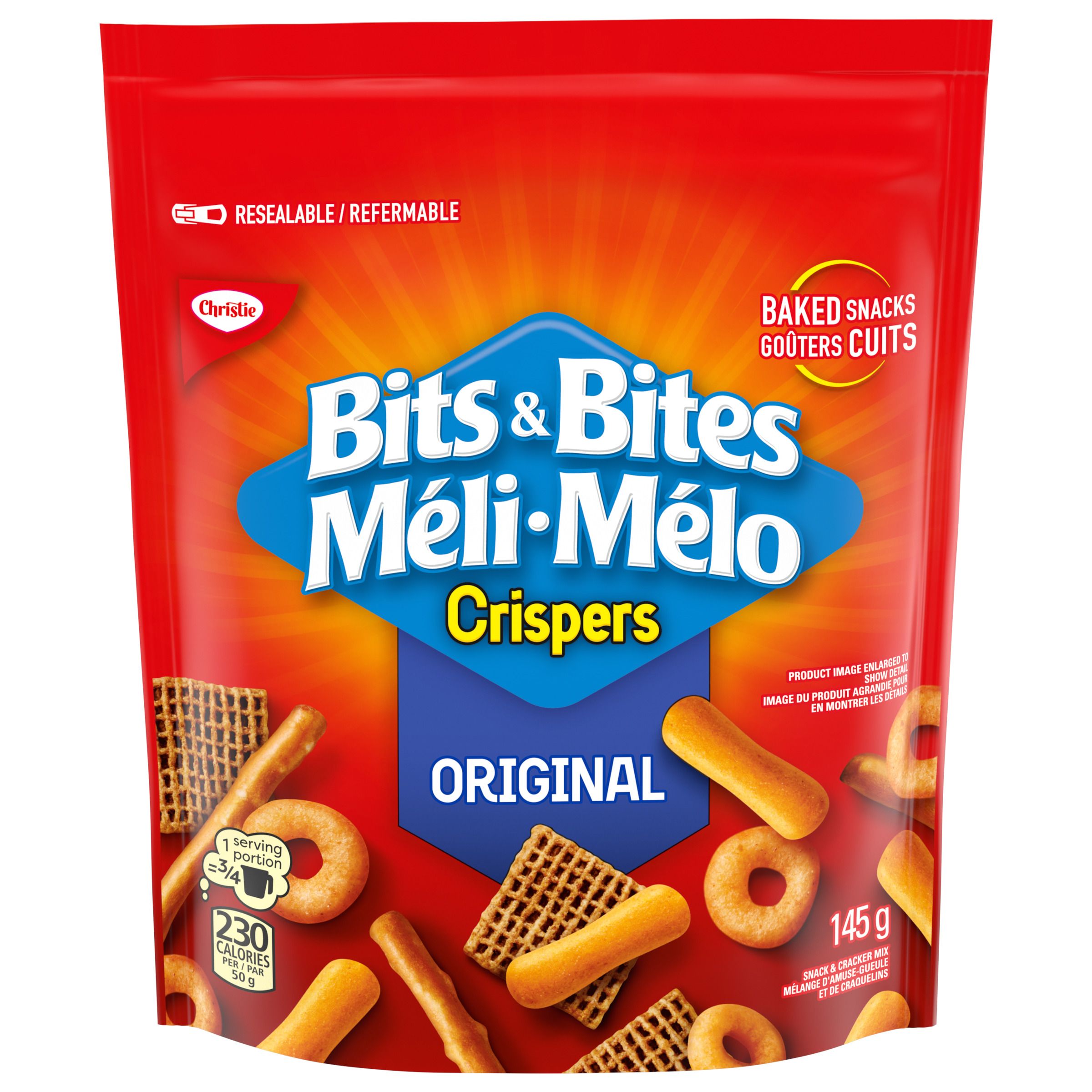 Crispers Bits & Bites Original Flavour Snack & Cracker Mix 145G-thumbnail-0