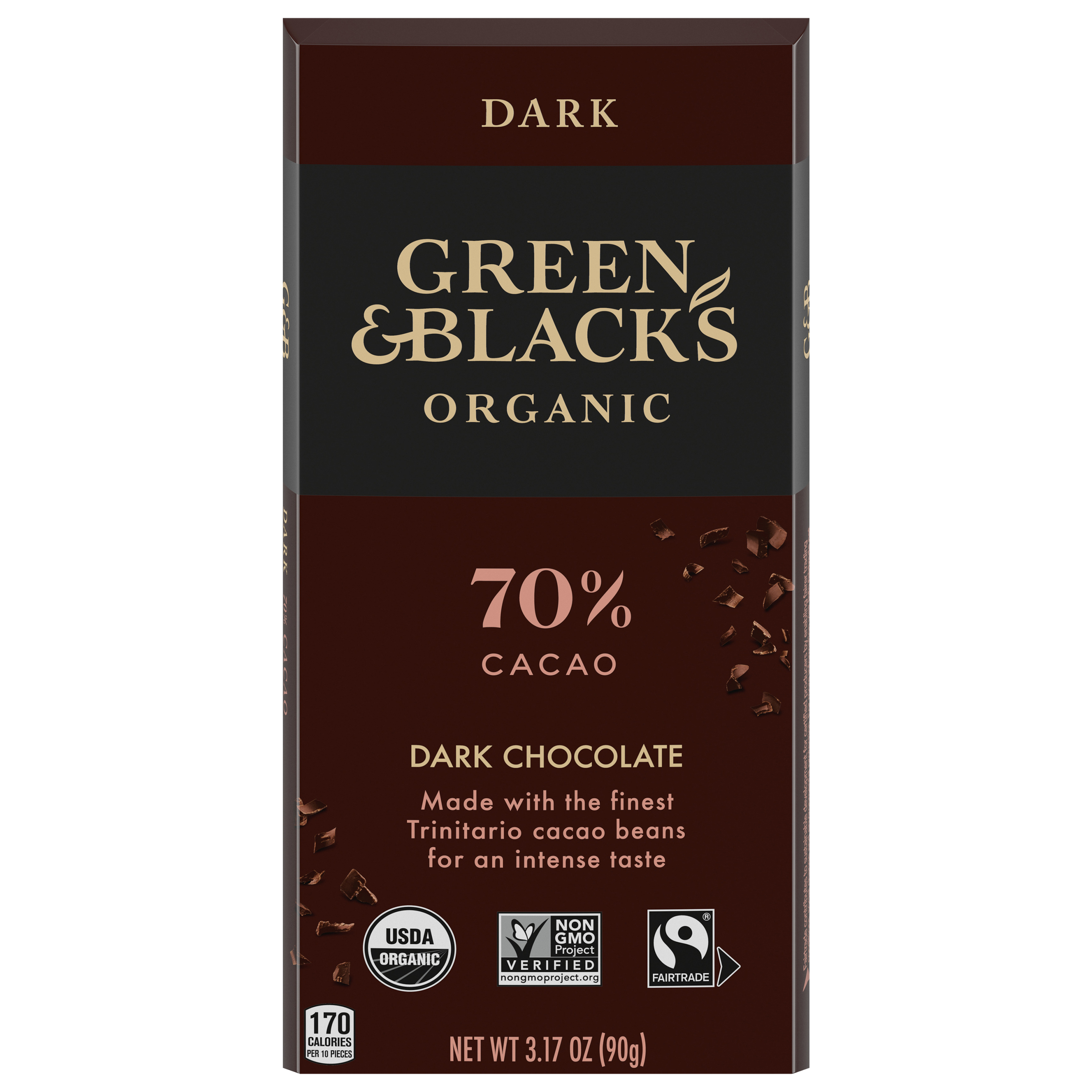 Green & Black's Organic Dark Chocolate Bar, 70% Cacao, 3.17 oz