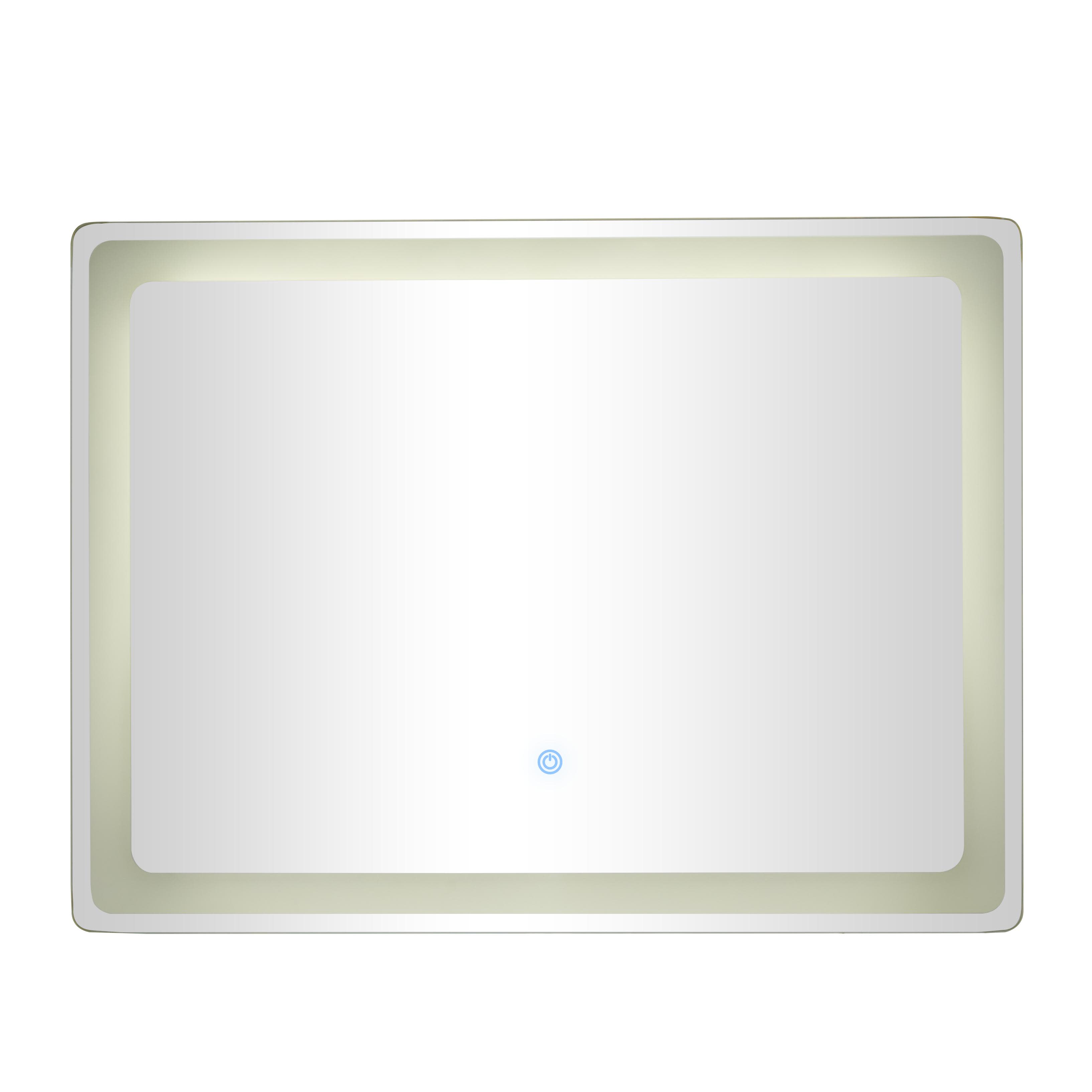 Silver Glass  Room LED Mirror, 32" x 1" x 24"