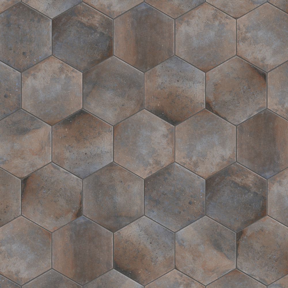 Boston Ferro Hex Ombra 14 1 8 In X 16 1 4 In Porcelain Floor And Wall