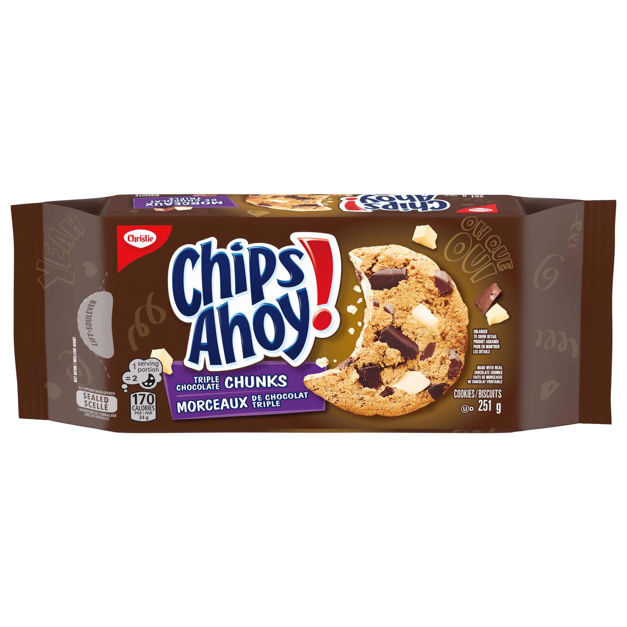 Chips Ahoy! Triple Chocolate Chunks Cookies 251G-thumbnail-0