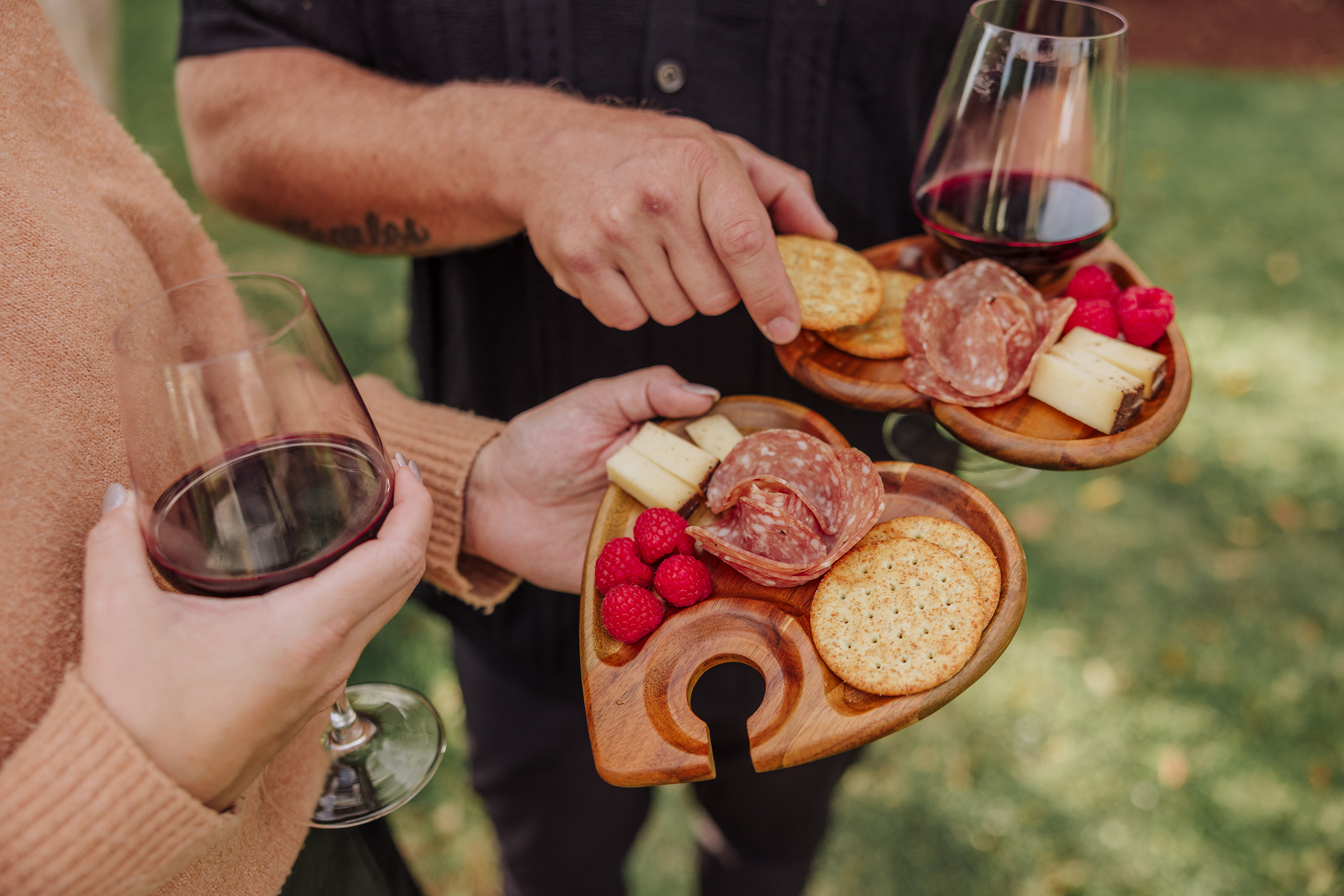Heart Shaped Wine Appetizer Plate Set of 4