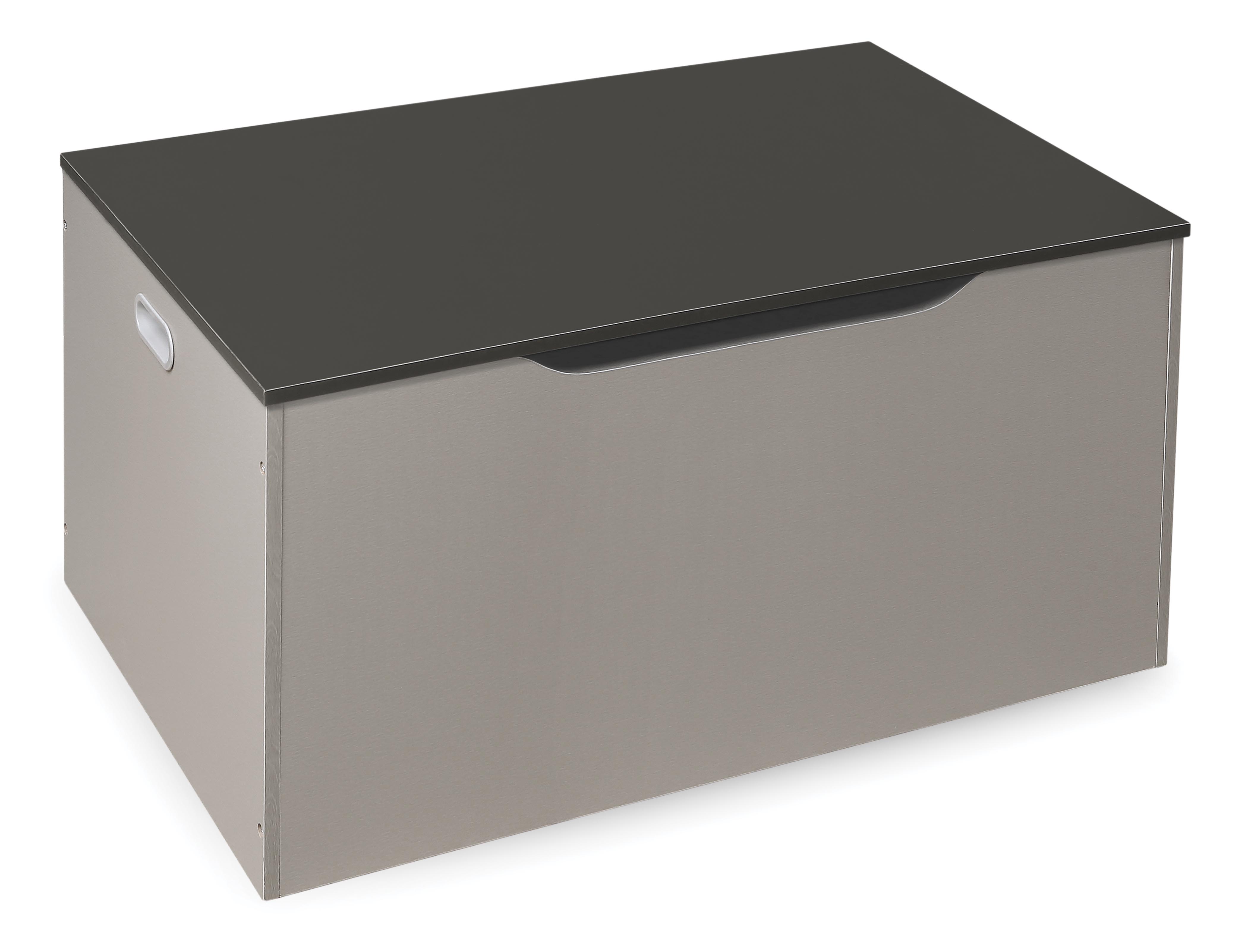 Flat Bench Top Toy and Storage Box - Woodgrain/Gray