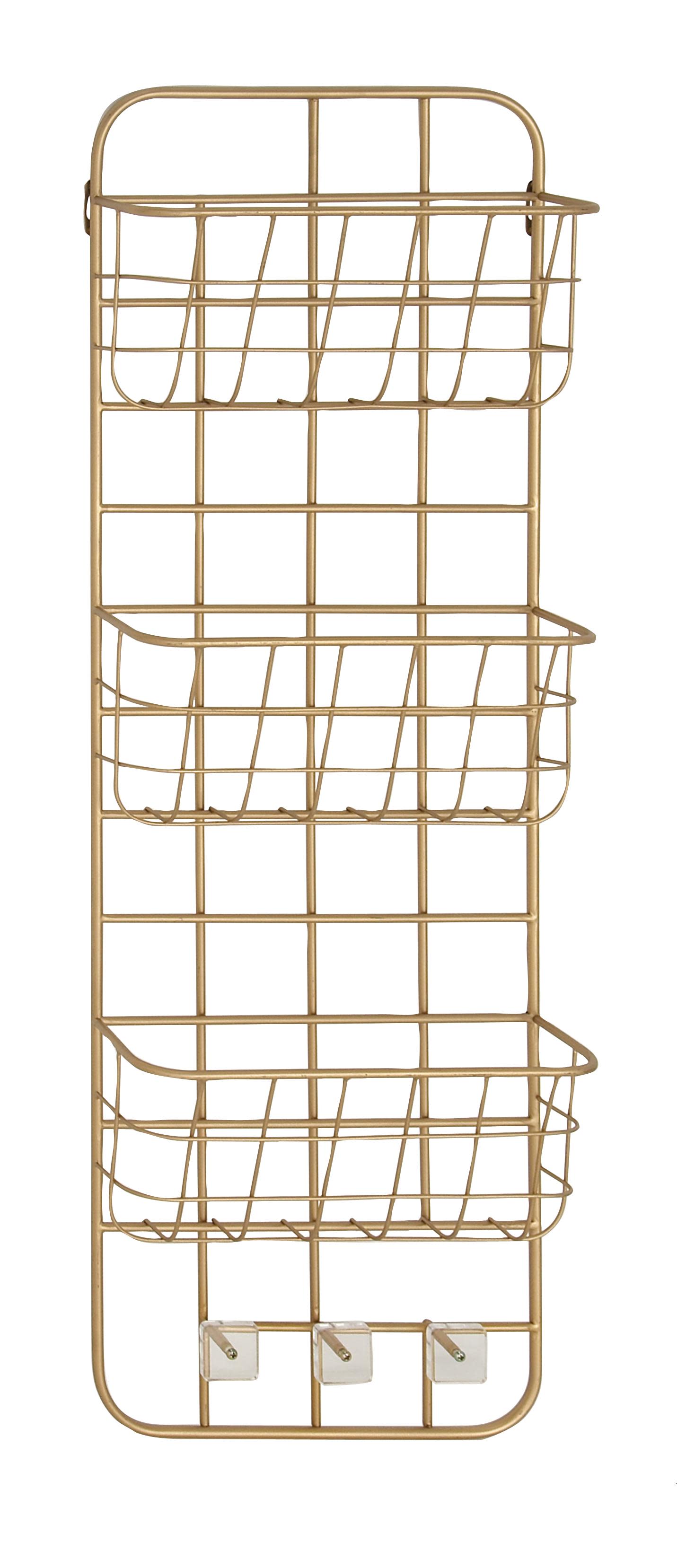 Gold Metal  3 Slots Magazine Rack Holder, 13" x 4" x 40"