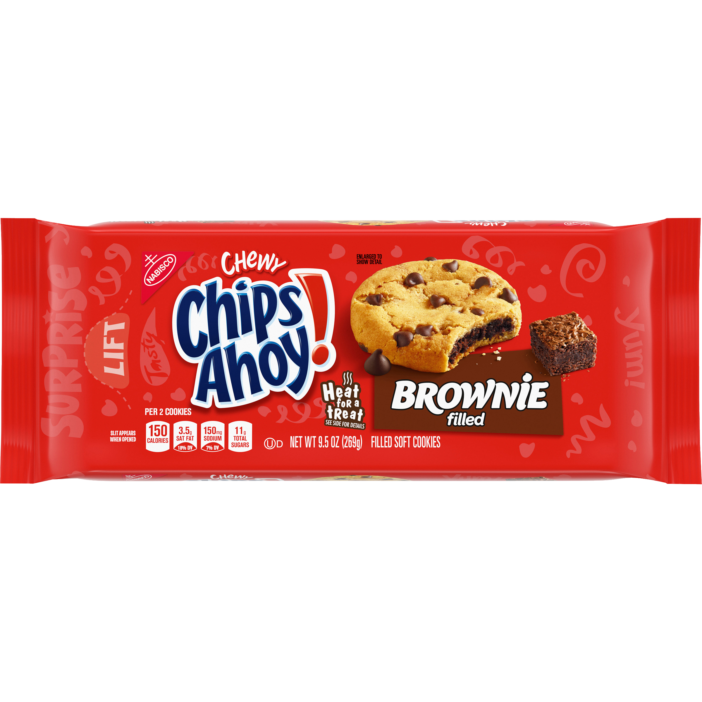 CHIPS AHOY! Chewy Brownie Filled Chocolate Chip Cookies, 9.5 oz-thumbnail-1