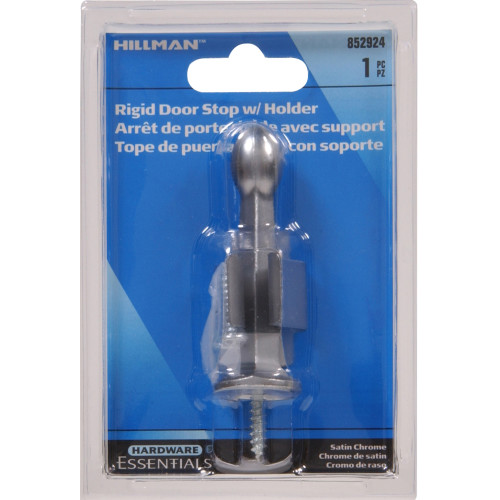 Hardware Essentials Rigid Door Stop with Holder Satin Chrome
