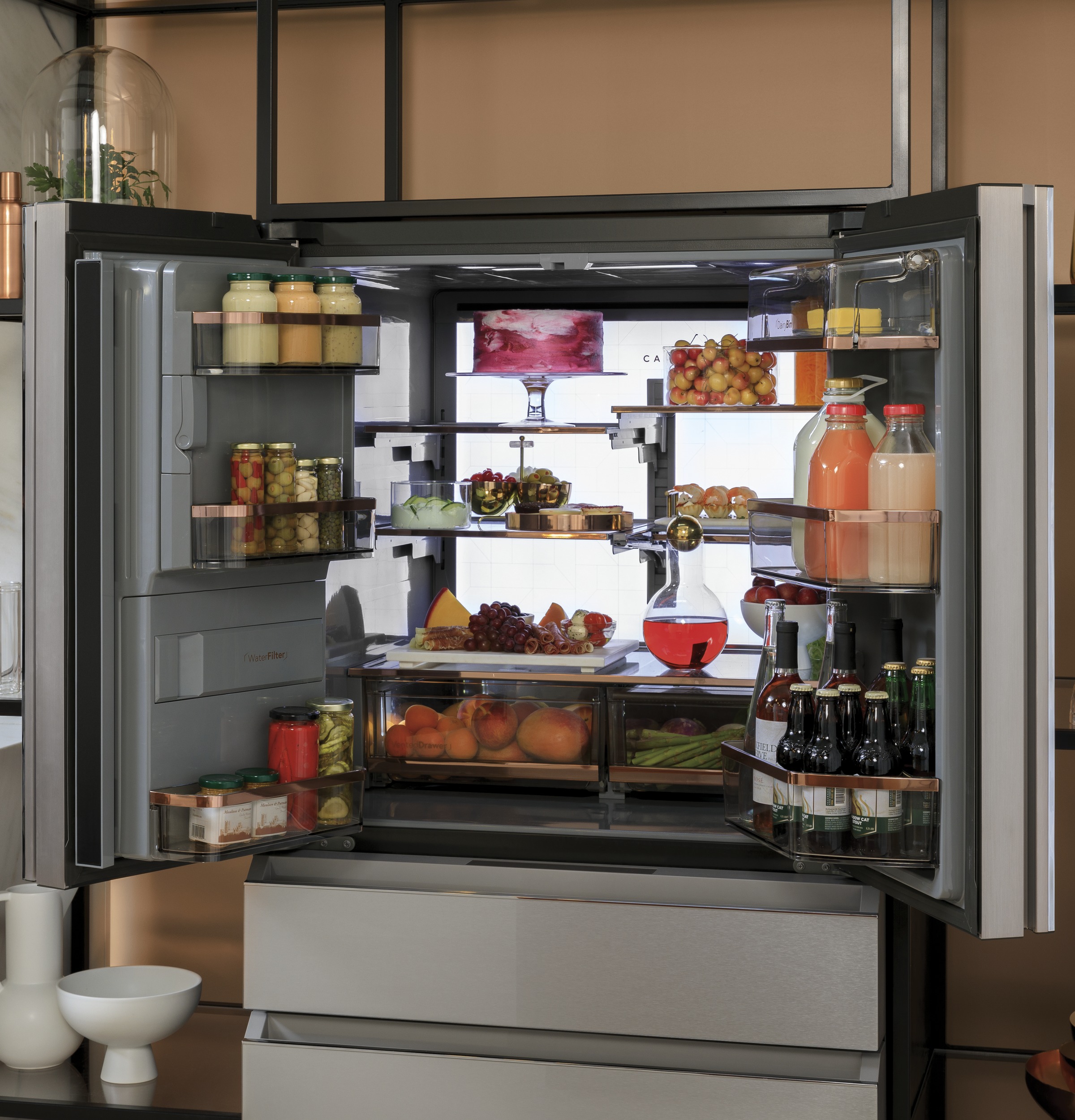 Café™ 36 in.  22.3 Cu. Ft. Platinum Glass Counter Depth French Door Refrigerator view 4