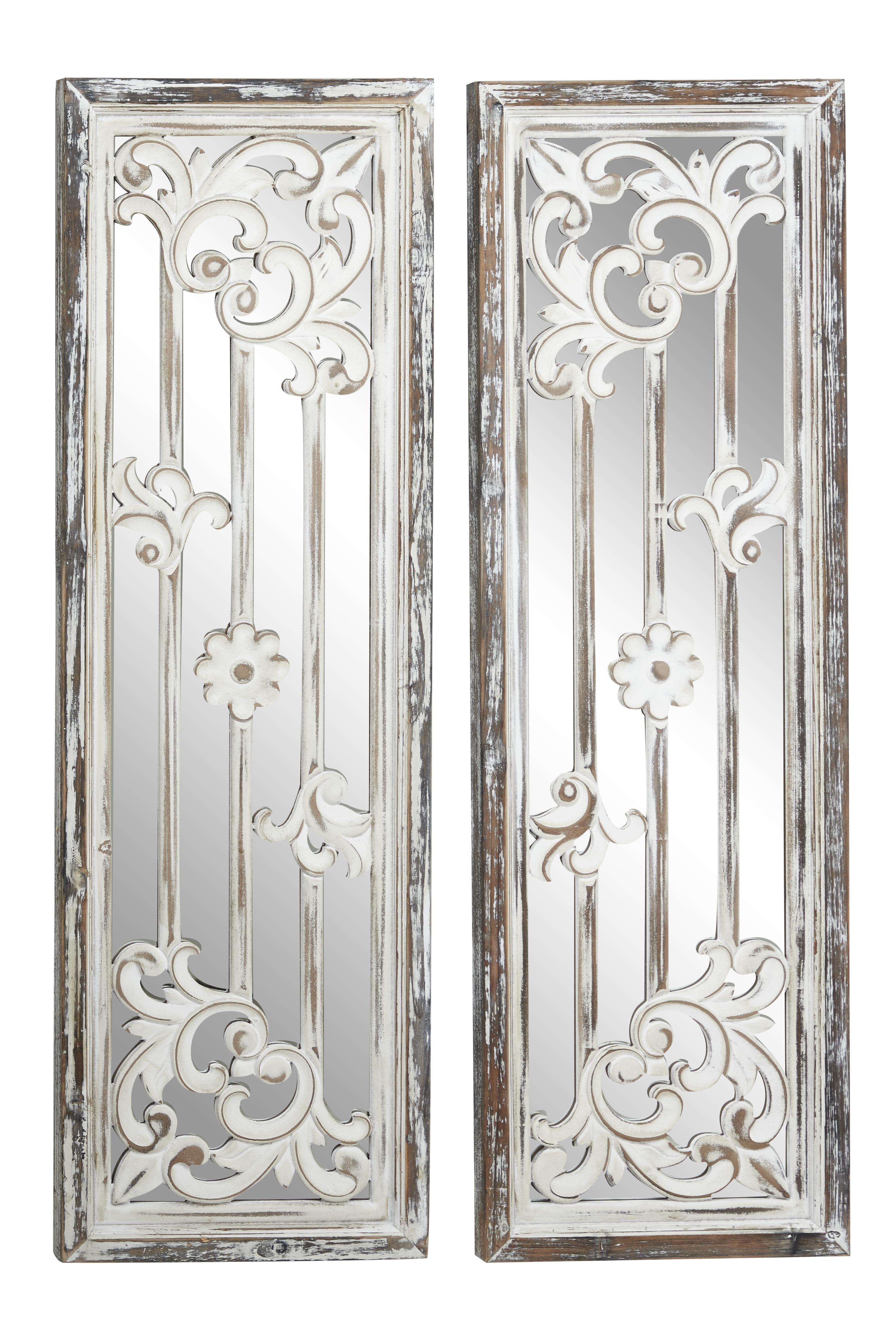 White Wood Wall Mirror