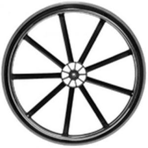 9-Spoke Black Mag Aluminum Handrim Wheel Assembly with Urethane Tire, 24 x 1 Inch