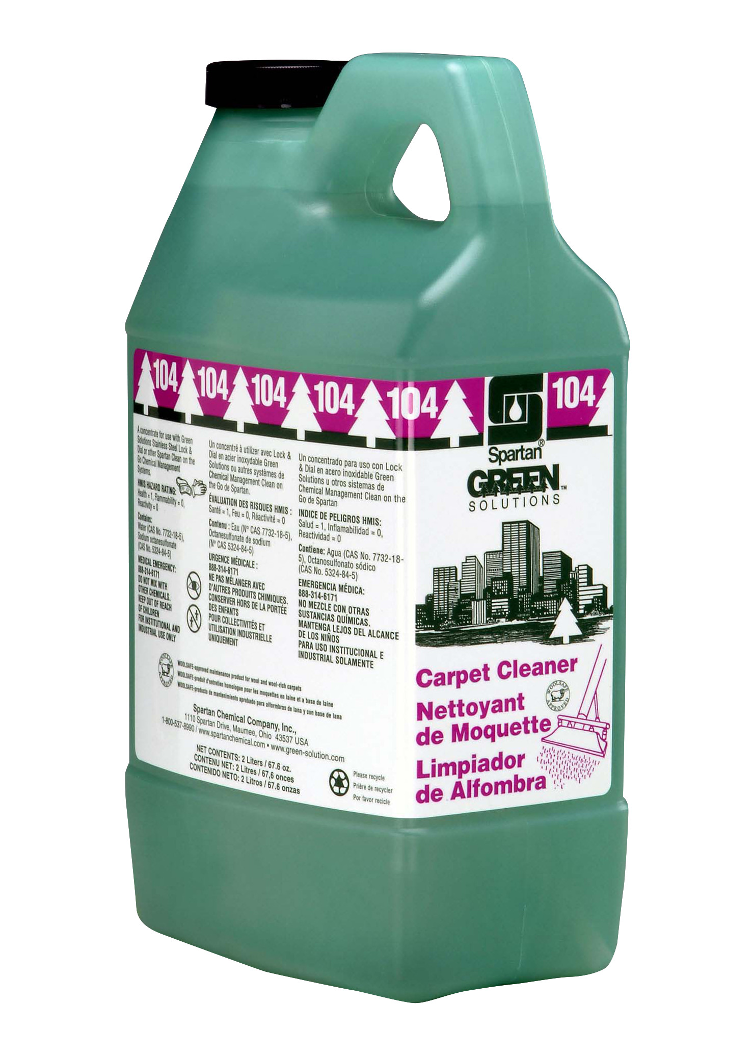 Spartan Chemical Company Green Solutions Carpet Cleaner 104, 2 LITER 4/CS