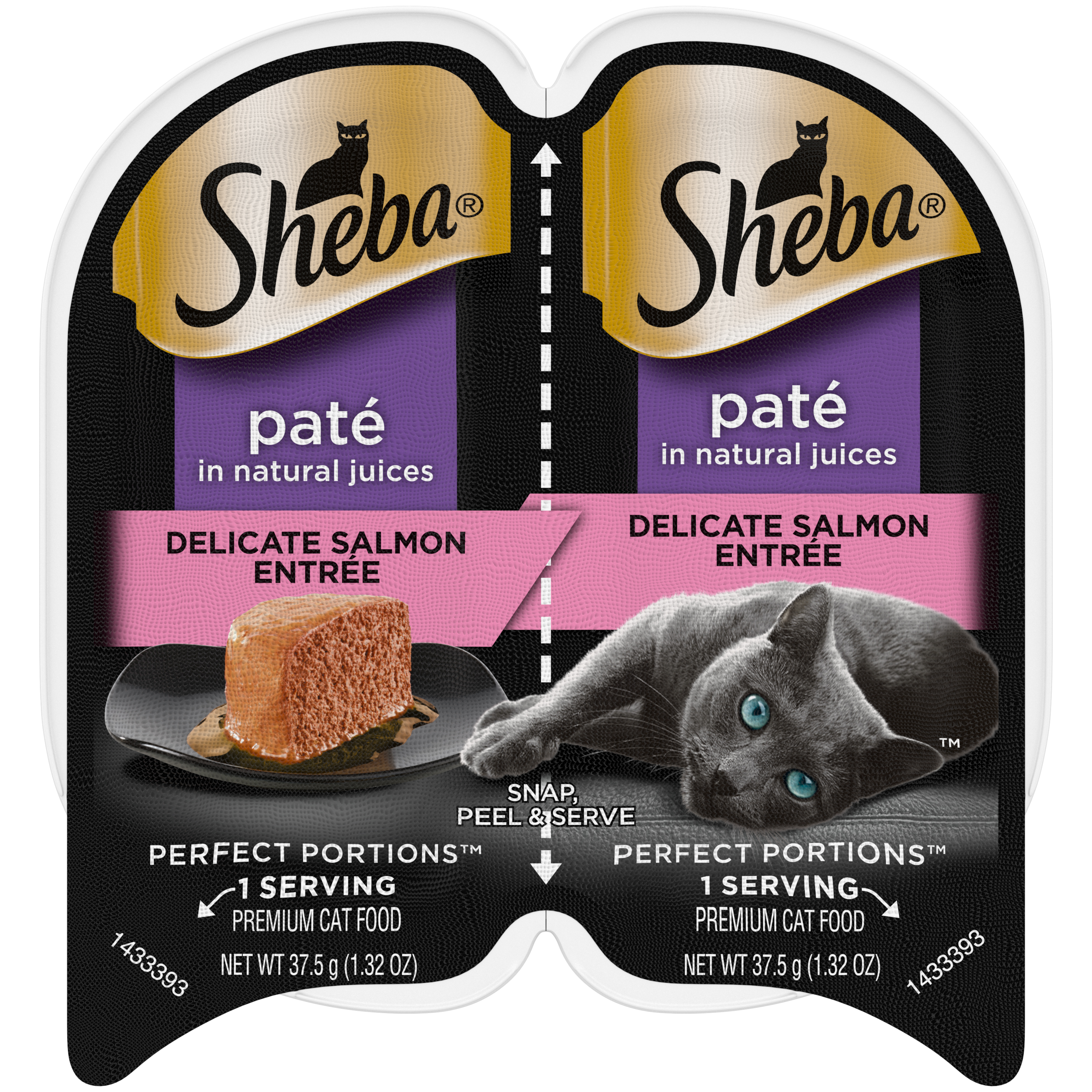 24/2.65 oz. Sheba Premium Pate Salmon Entree - Food