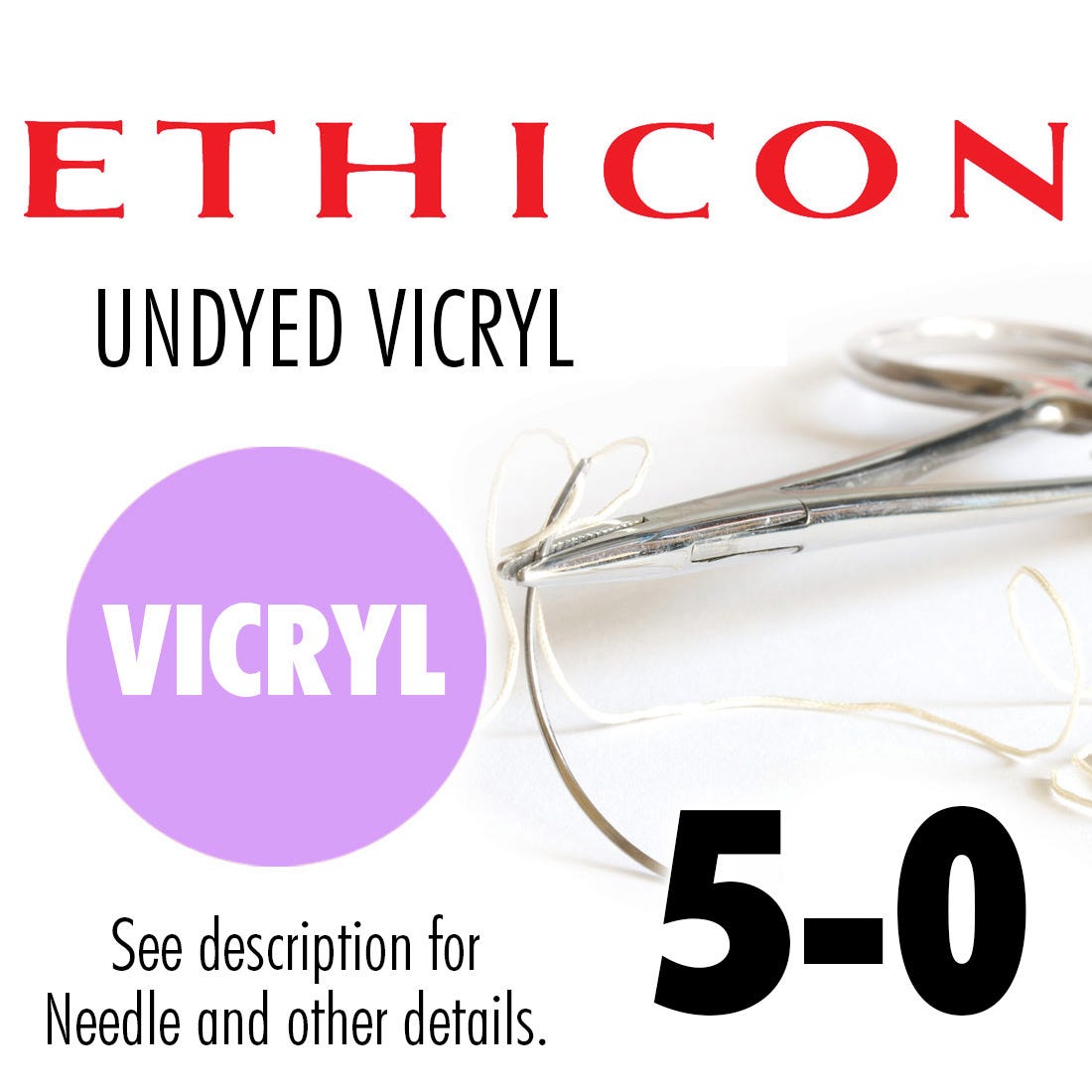 VICRYL® Undyed Braided & Coated Suture, 5-0, TF, Reverse Cutting,  27"- 36/Box